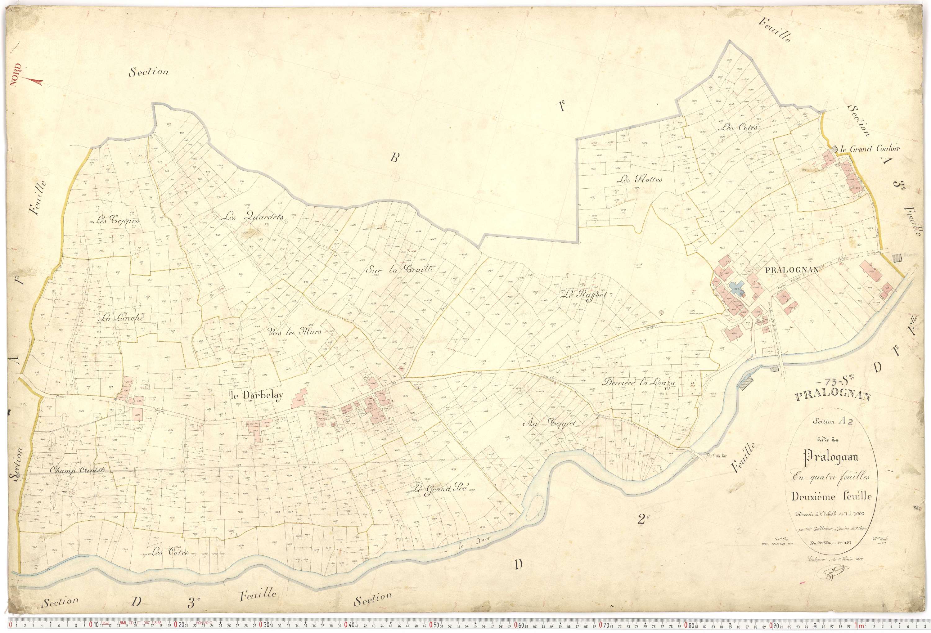 Pralognan-la-Vanoise - Plans cadastraux du premier cadastre français.