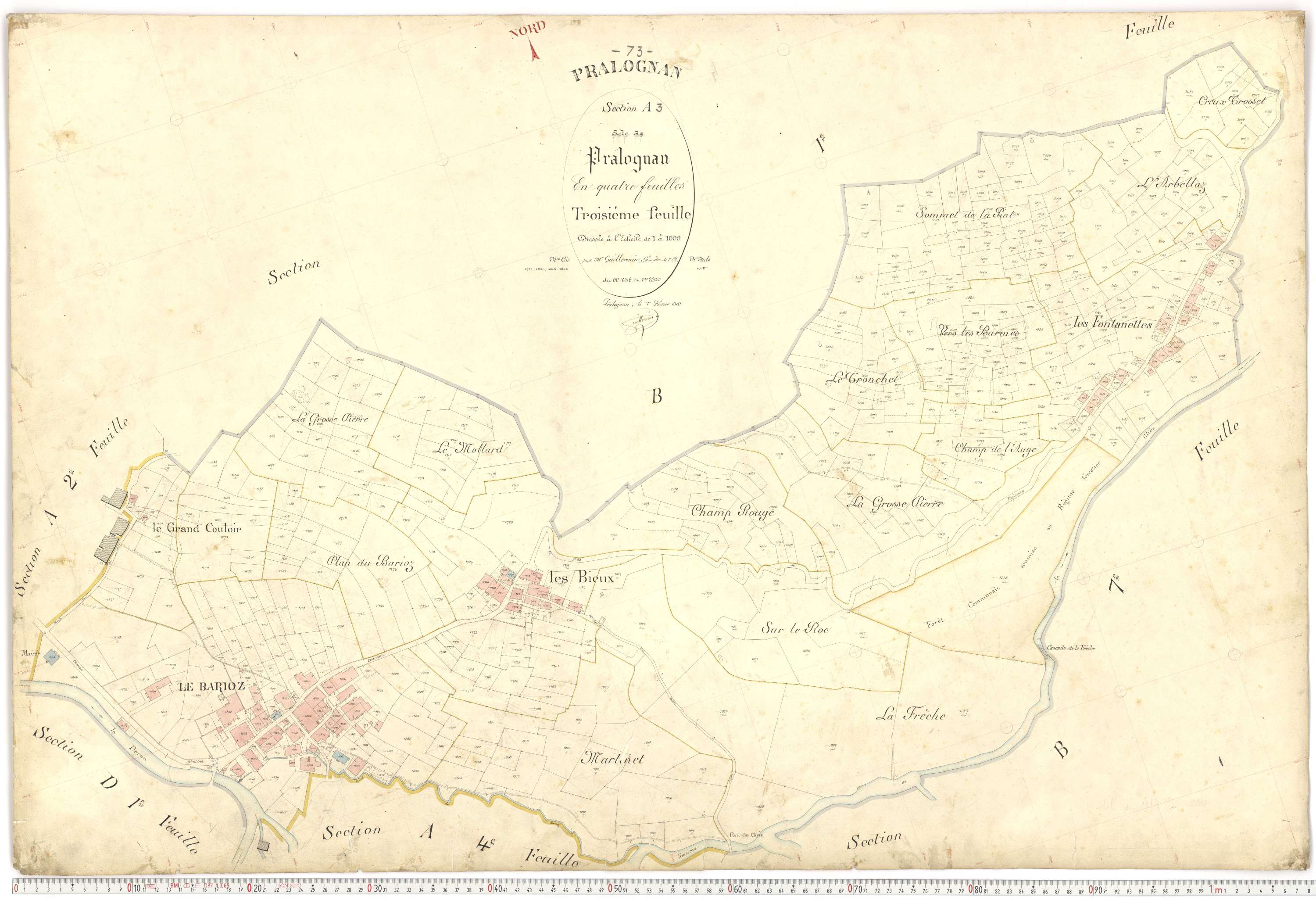 Pralognan-la-Vanoise - Plans cadastraux du premier cadastre français.