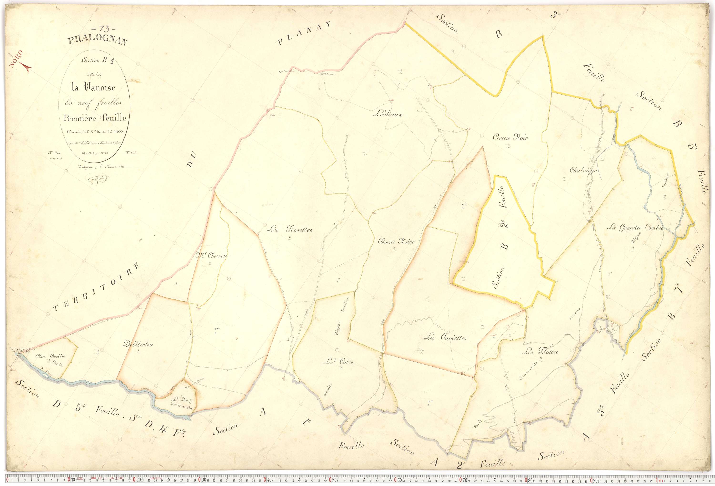 Pralognan-la-Vanoise - Plans cadastraux du premier cadastre français.