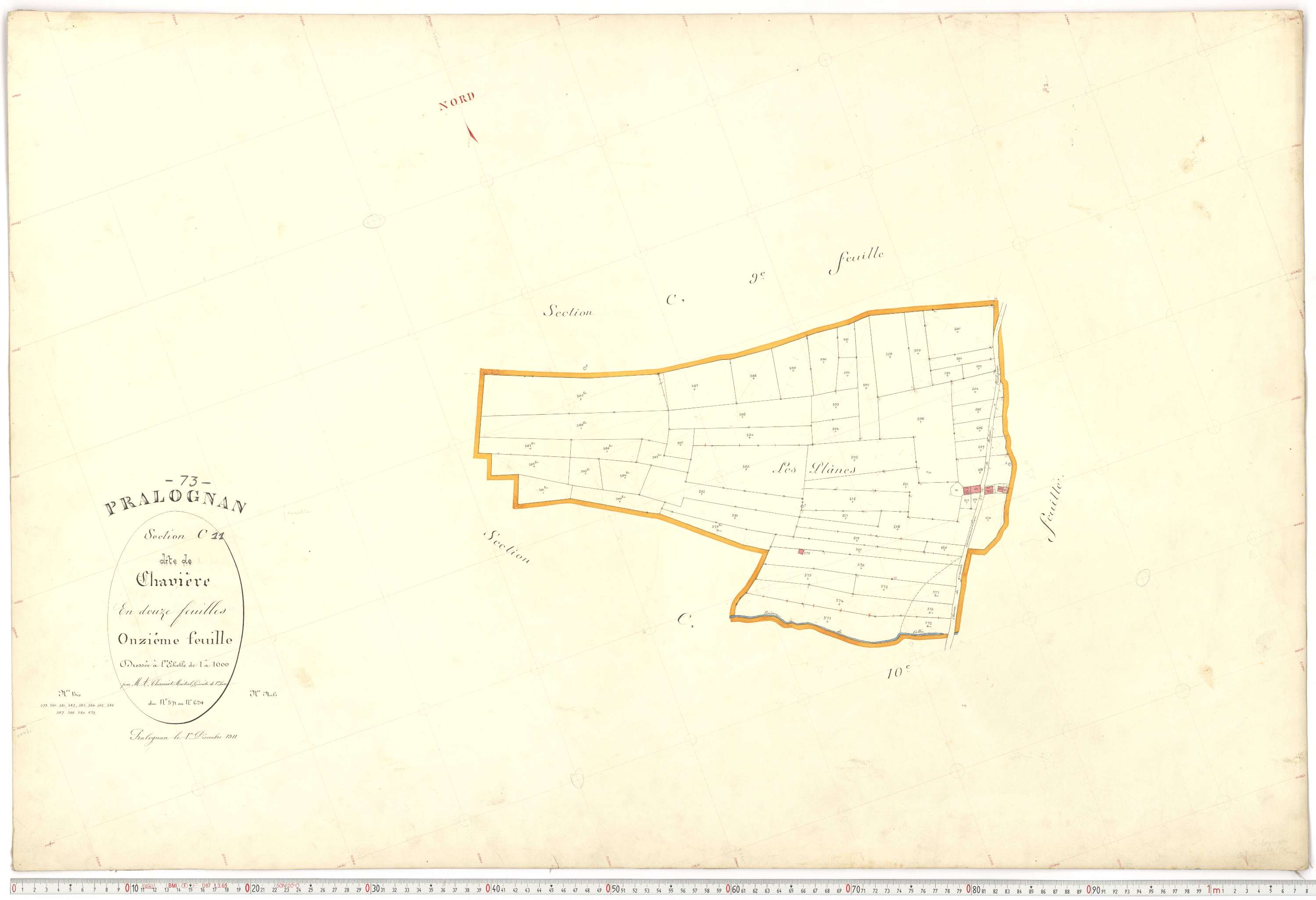 Pralognan-la-Vanoise - Plans cadastraux du premier cadastre français.