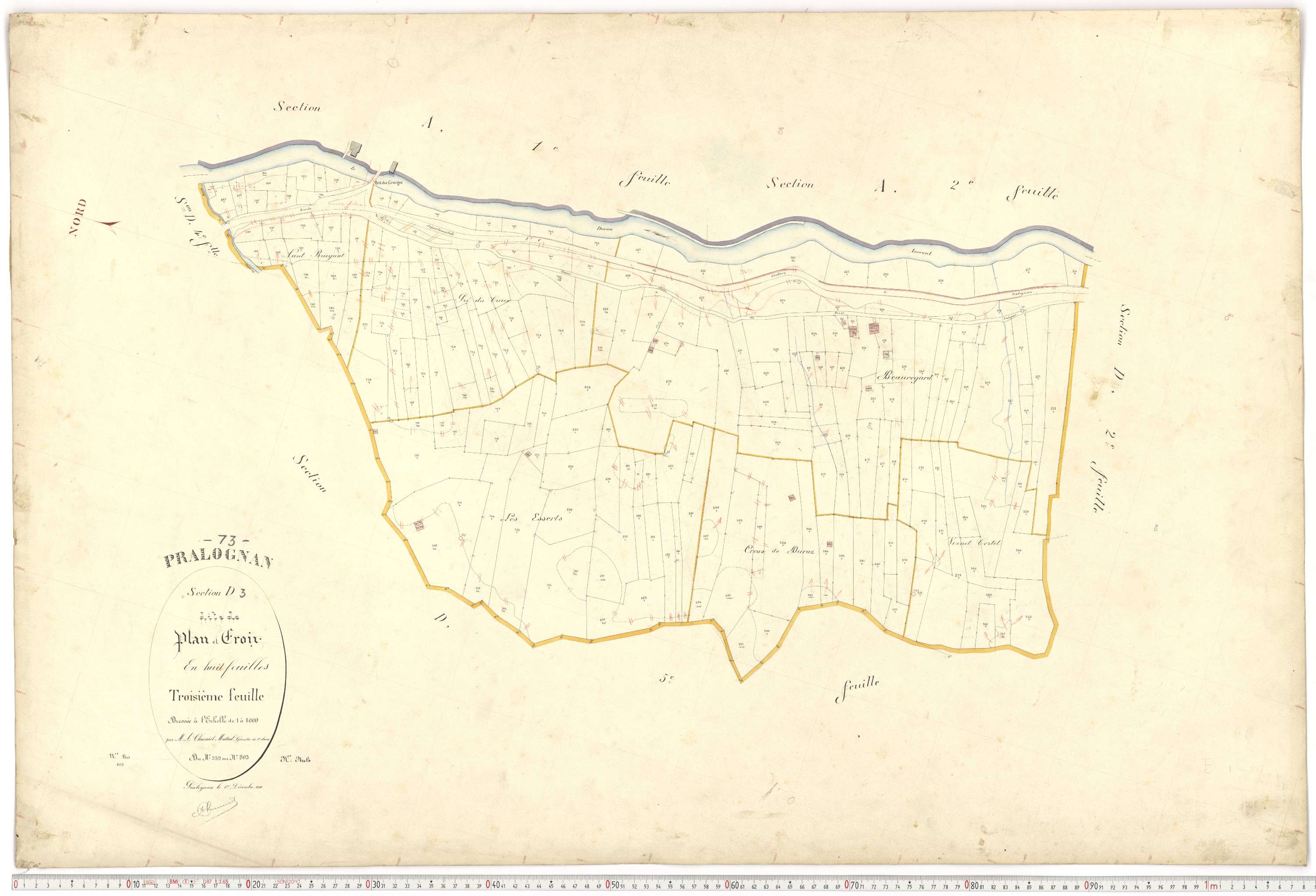 Pralognan-la-Vanoise - Plans cadastraux du premier cadastre français.
