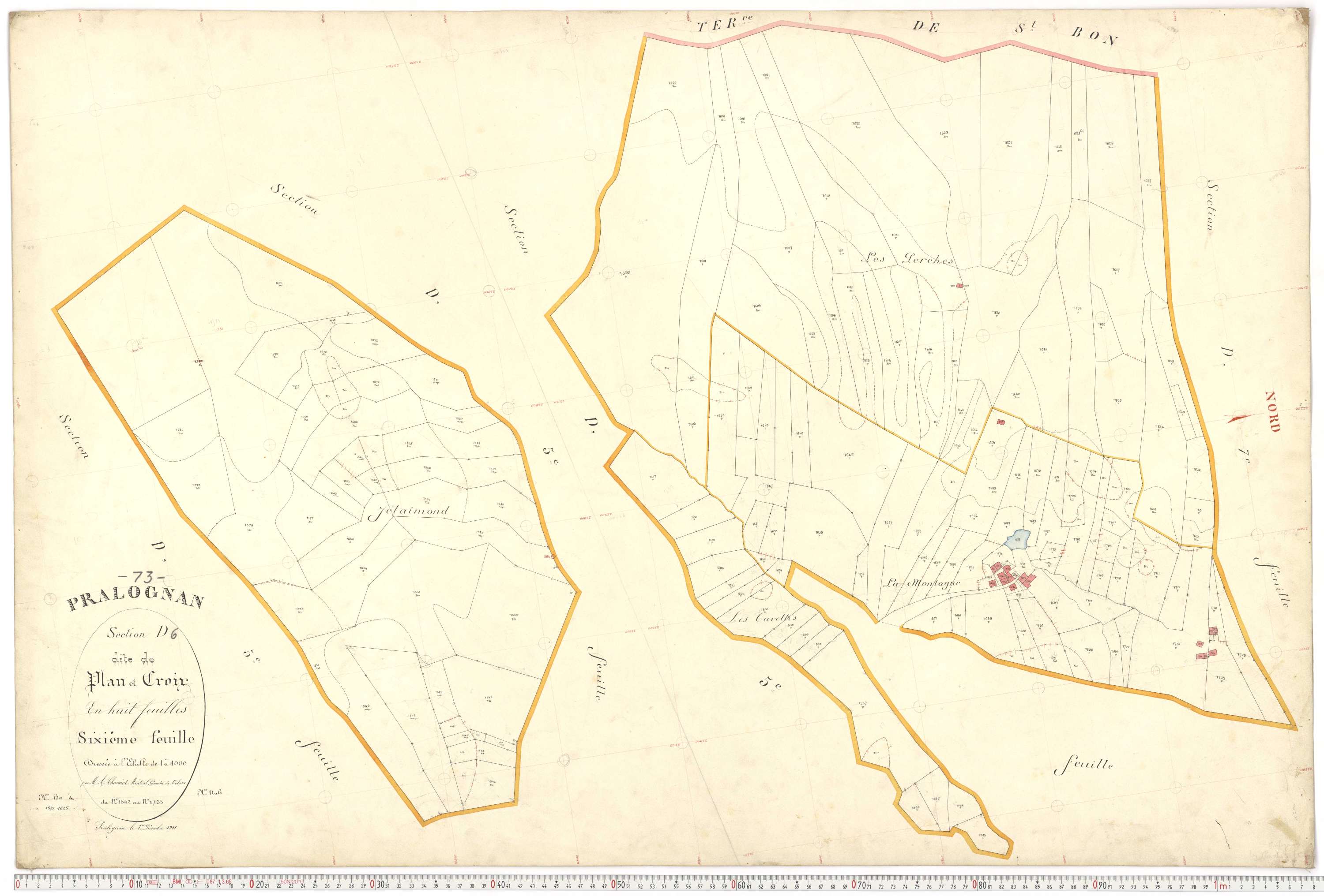 Pralognan-la-Vanoise - Plans cadastraux du premier cadastre français.