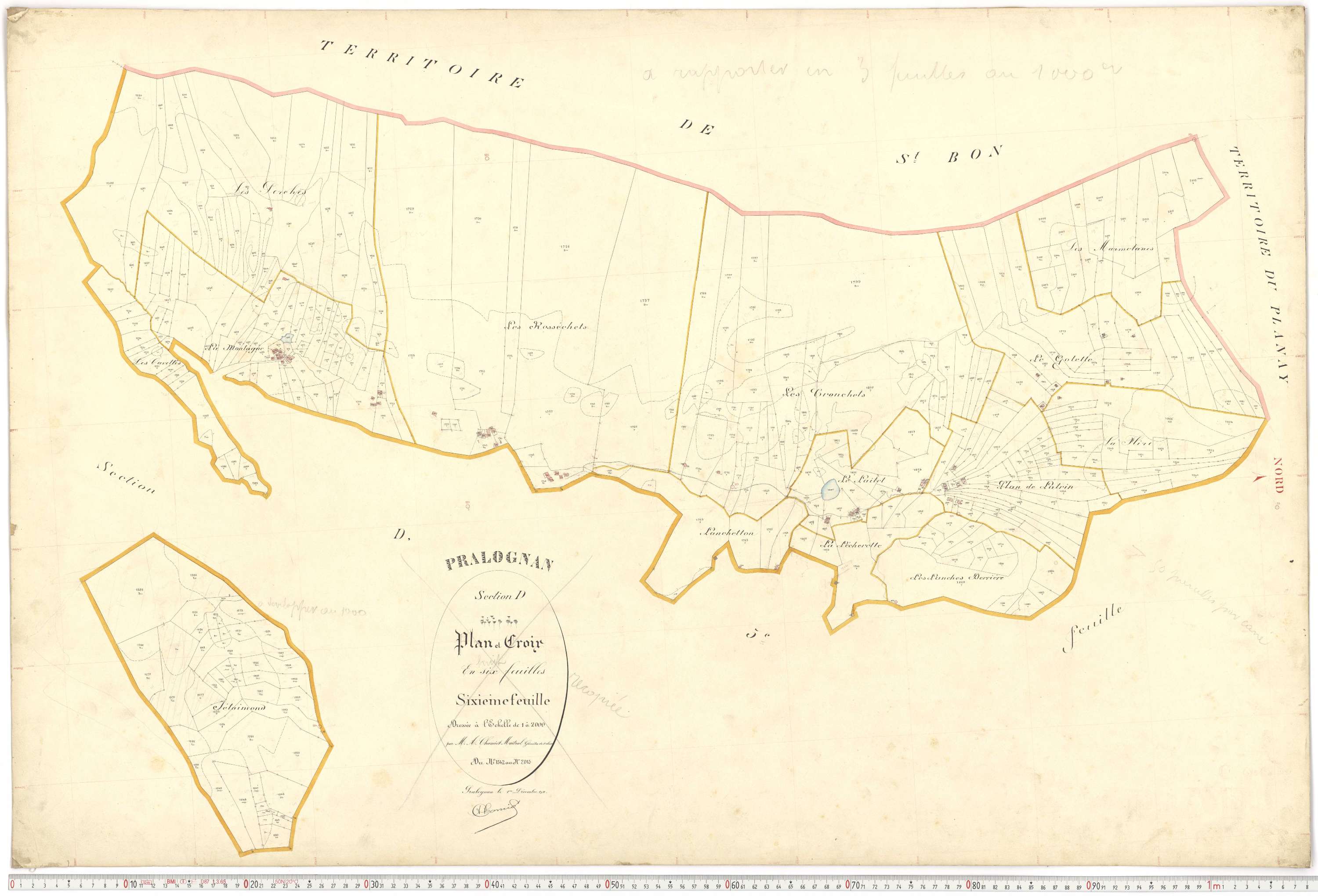 Pralognan-la-Vanoise - Plans cadastraux du premier cadastre français.