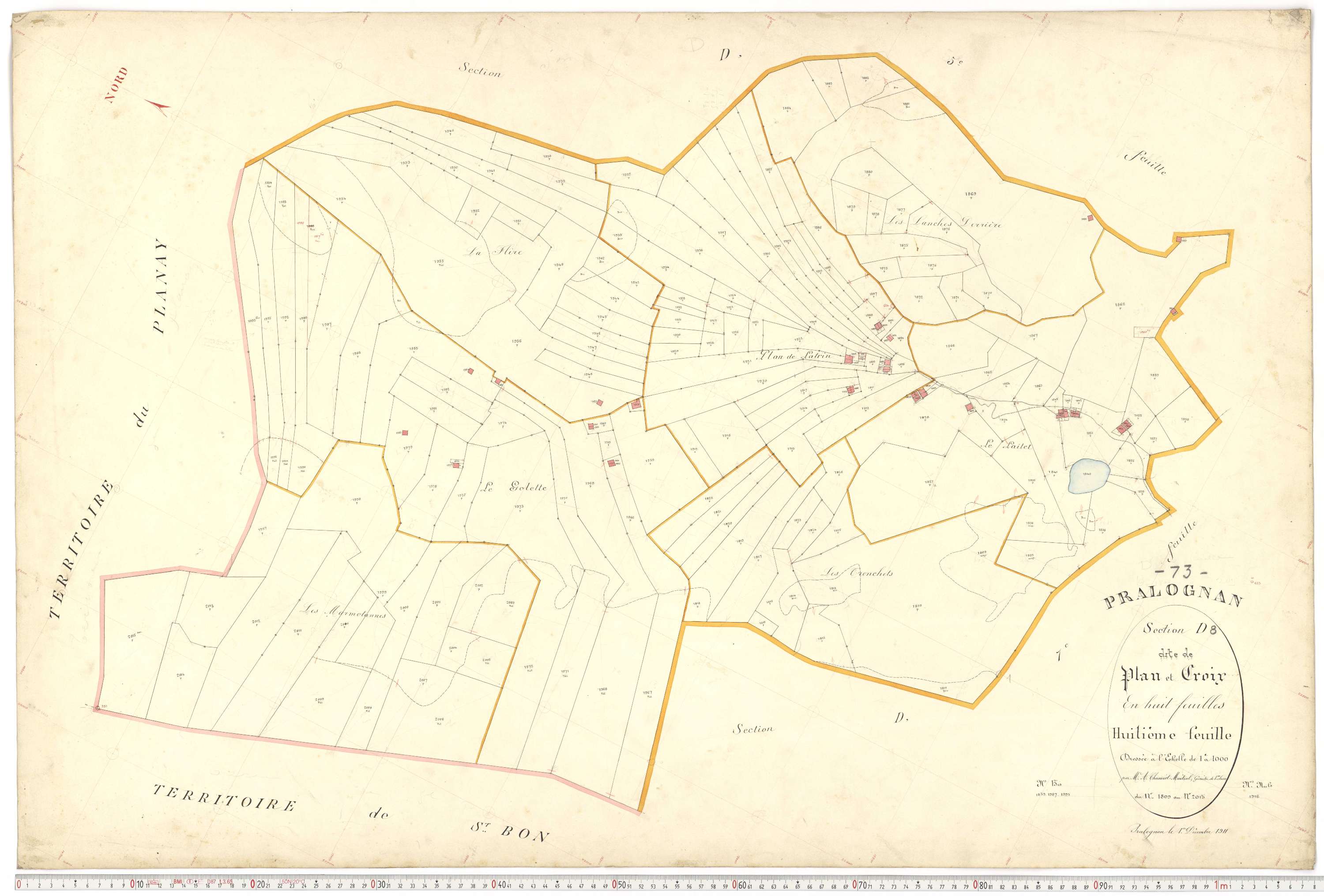 Pralognan-la-Vanoise - Plans cadastraux du premier cadastre français.