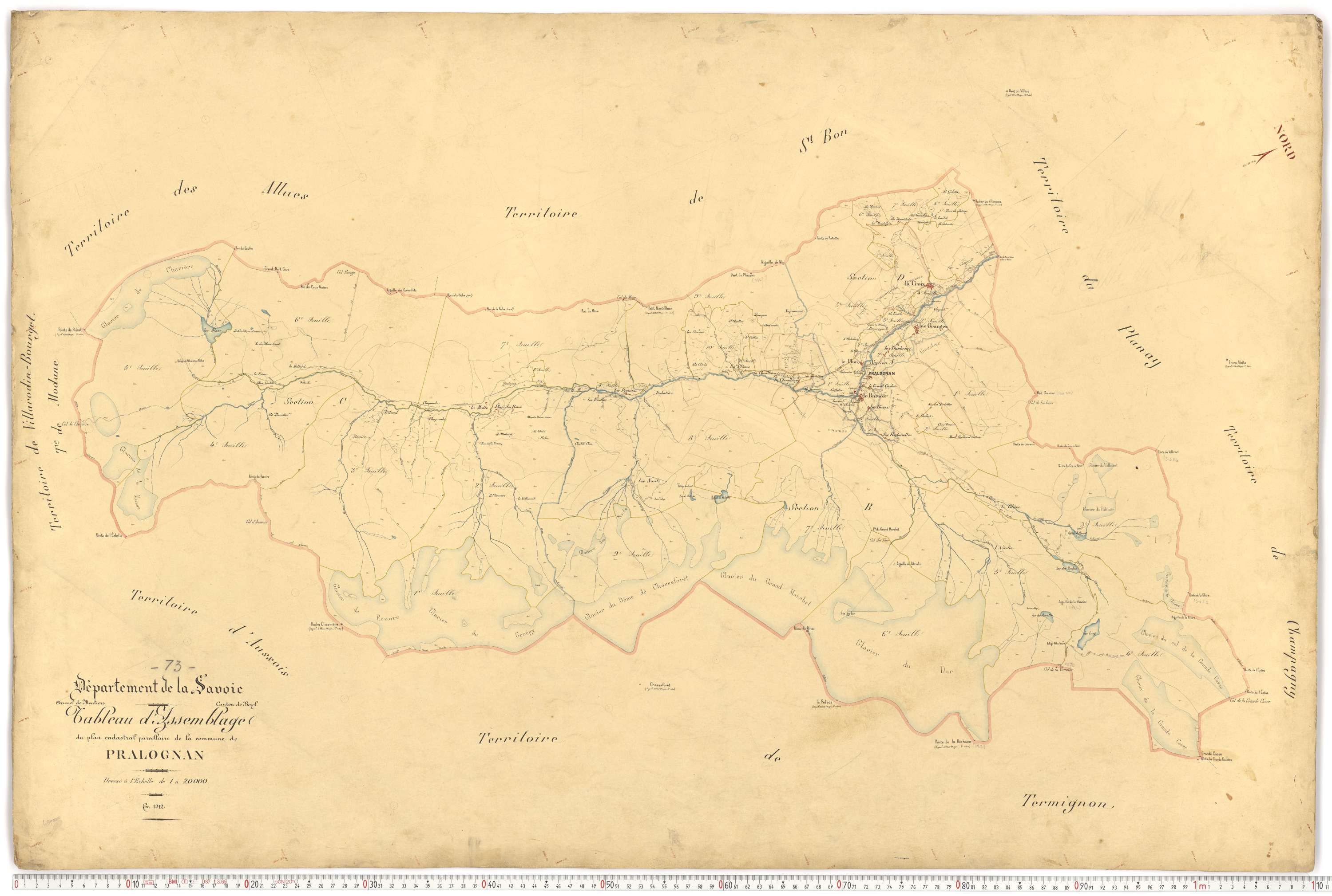 Pralognan-la-Vanoise - Plans cadastraux du premier cadastre français.