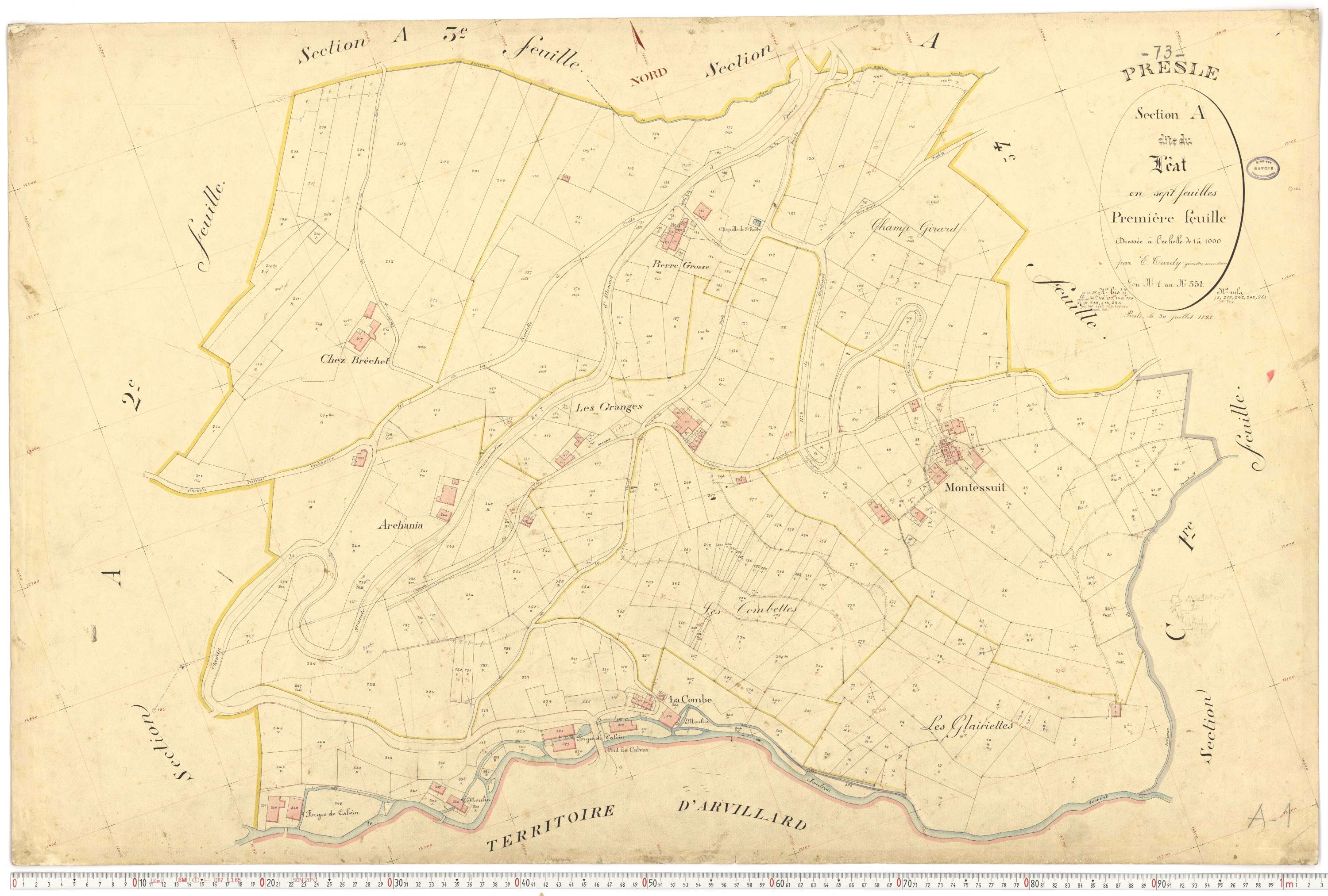 Presle - Plans cadastraux du premier cadastre français.