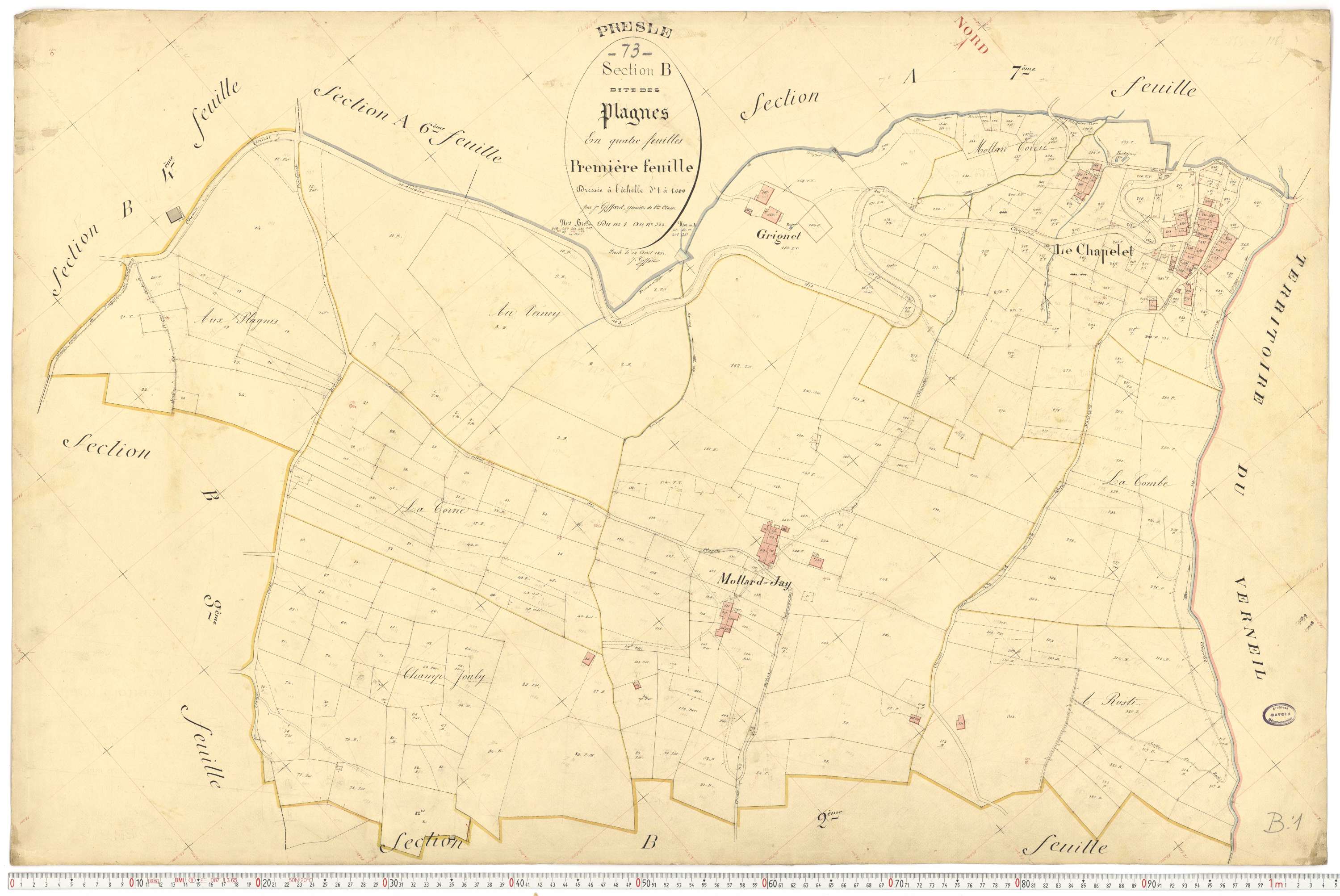 Presle - Plans cadastraux du premier cadastre français.