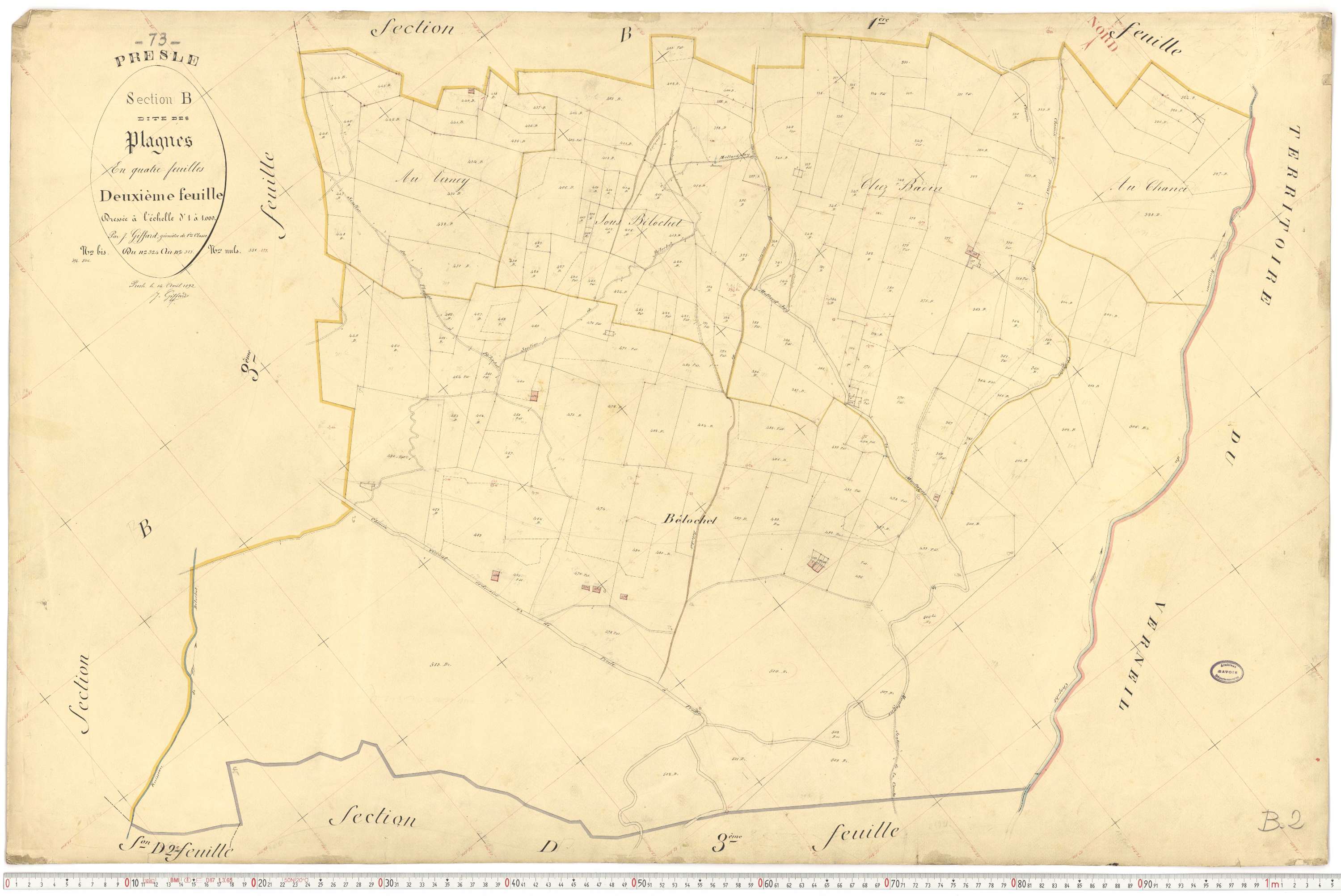 Presle - Plans cadastraux du premier cadastre français.