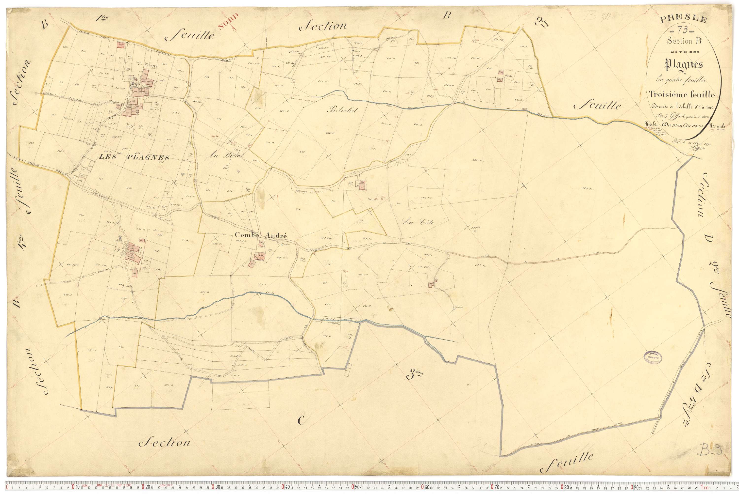 Presle - Plans cadastraux du premier cadastre français.