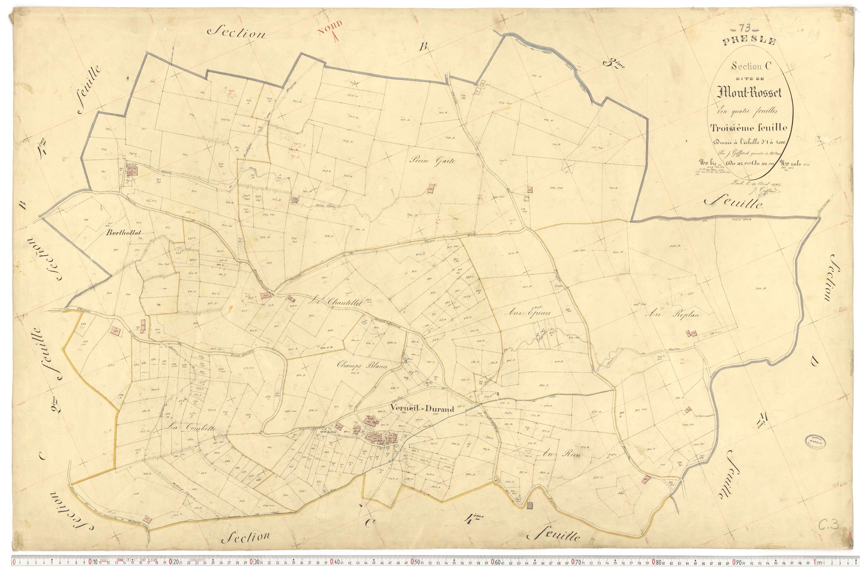 Presle - Plans cadastraux du premier cadastre français.