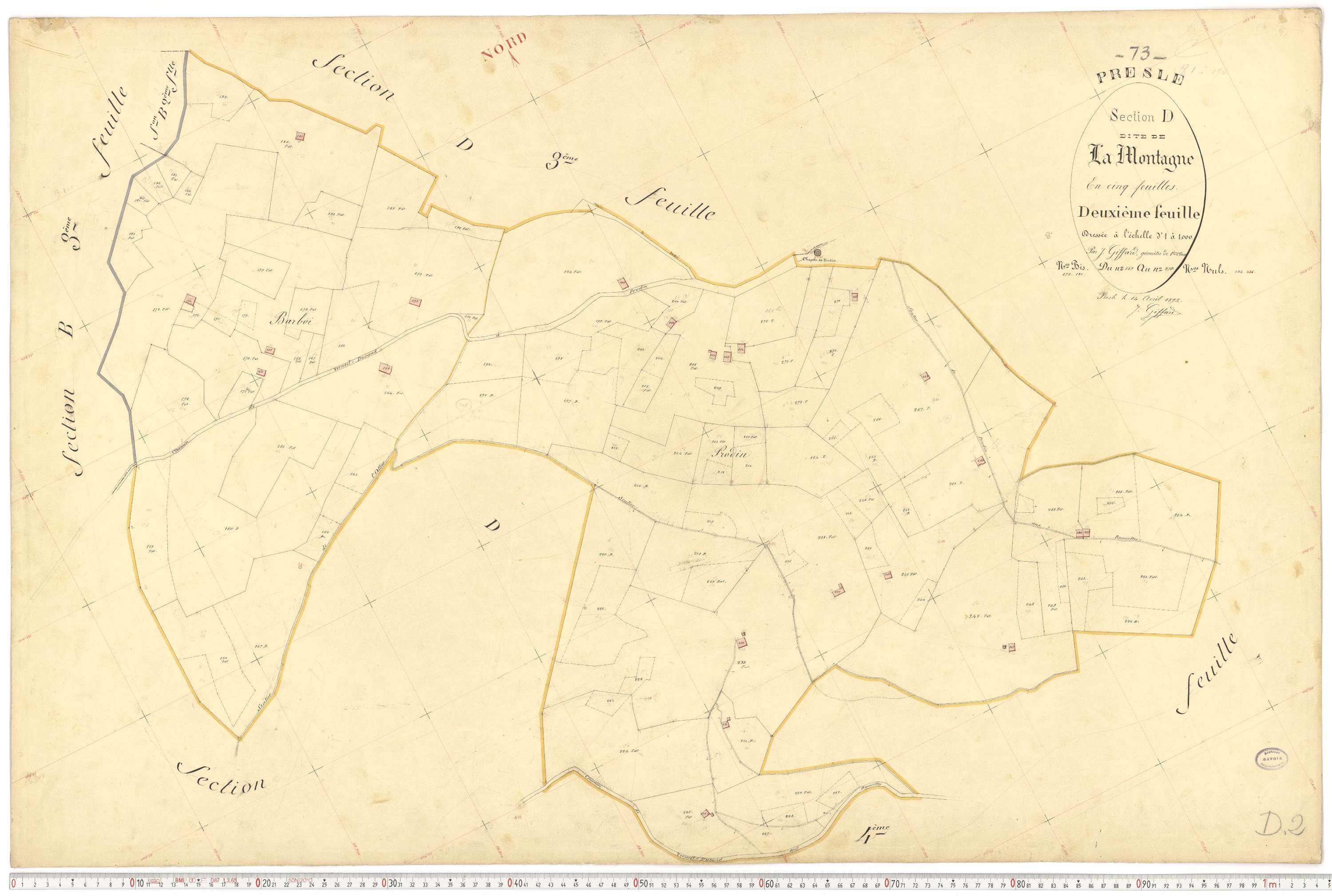 Presle - Plans cadastraux du premier cadastre français.