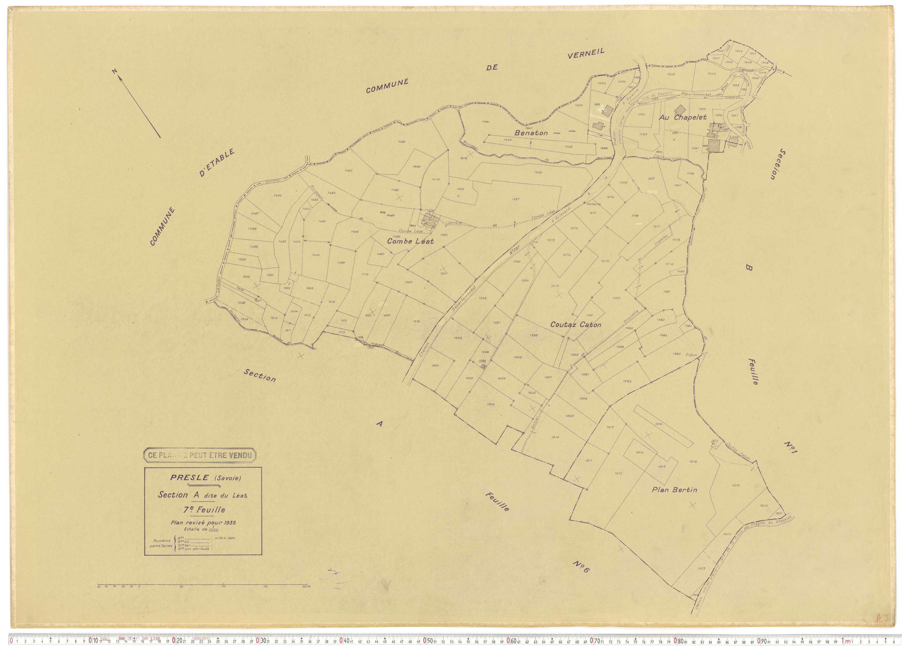 Presle - Plans cadastraux du cadastre rénové en 1935 et mis à jour en 1988.