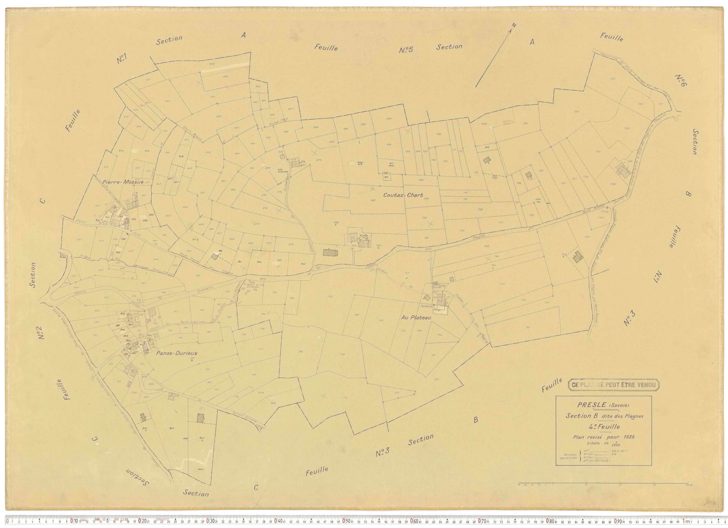 Presle - Plans cadastraux du cadastre rénové en 1935 et mis à jour en 1988.