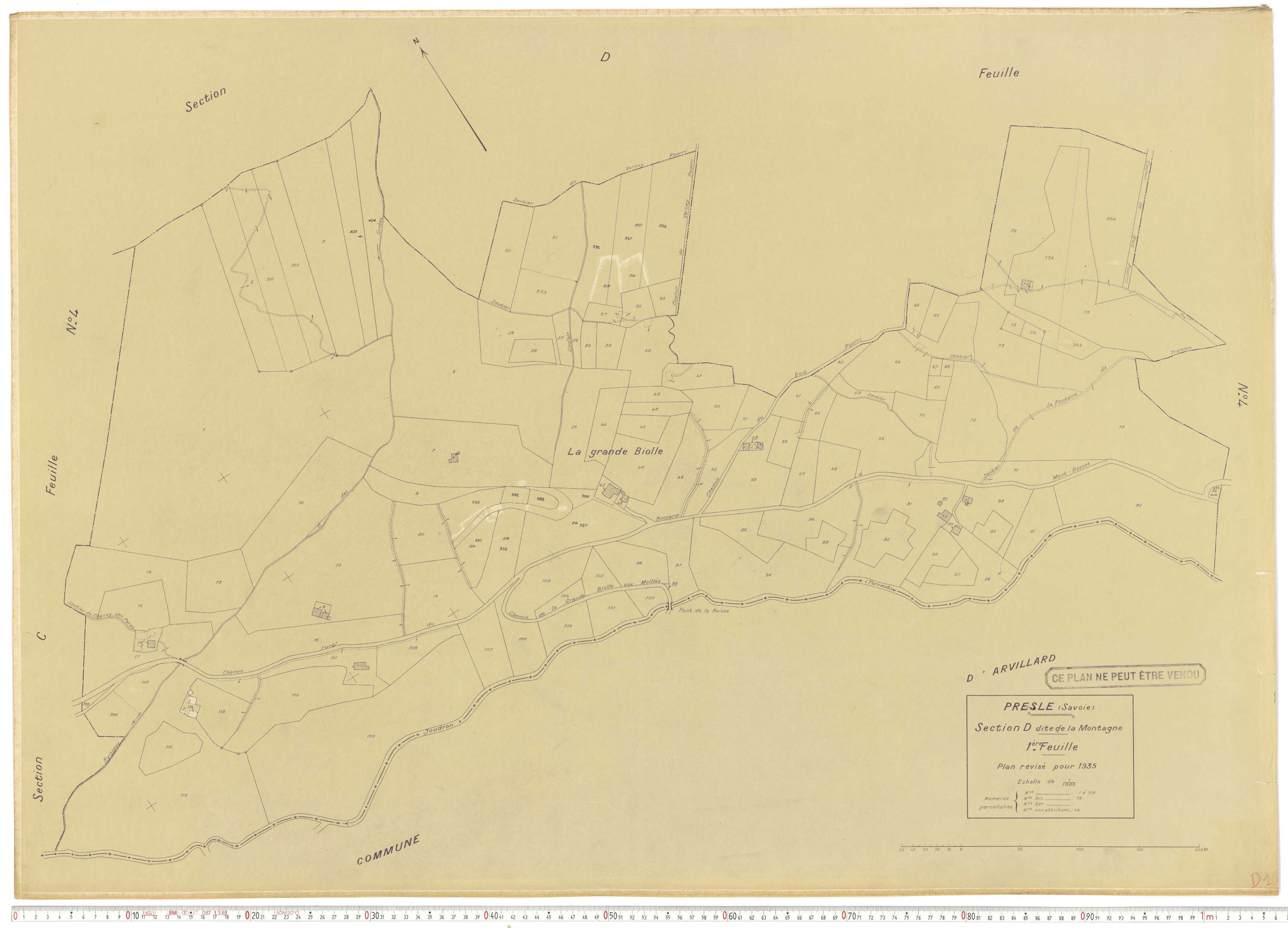 Presle - Plans cadastraux du cadastre rénové en 1935 et mis à jour en 1988.