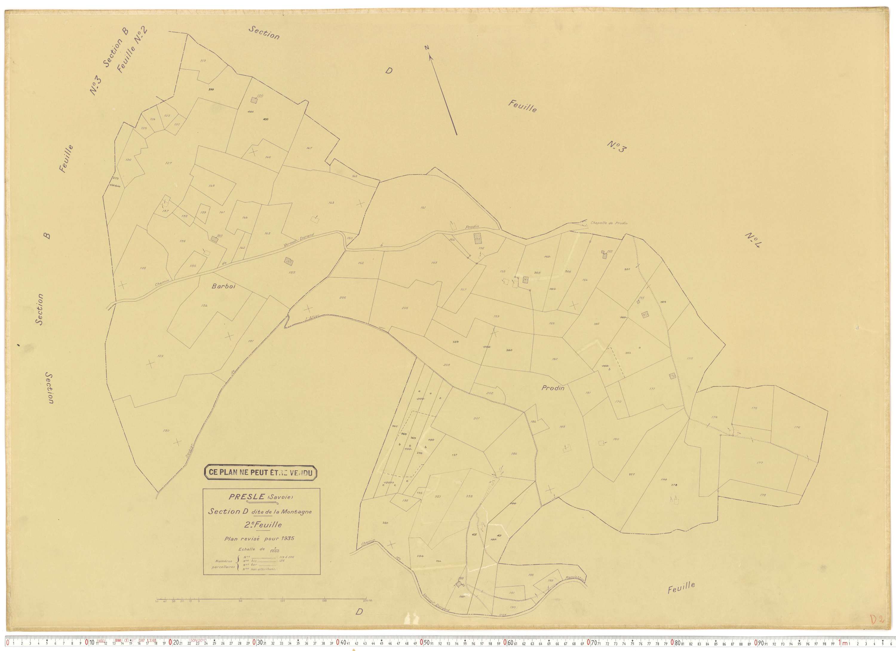 Presle - Plans cadastraux du cadastre rénové en 1935 et mis à jour en 1988.