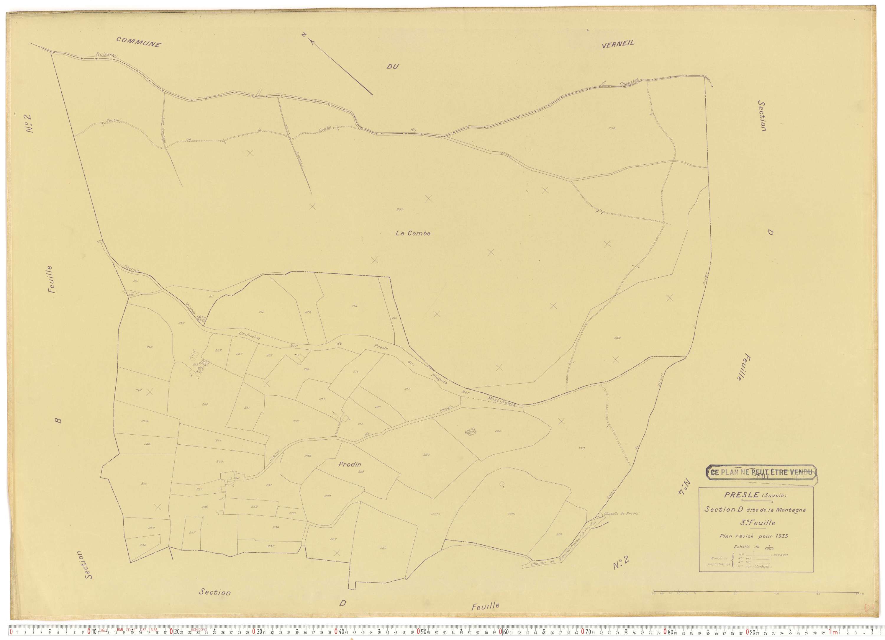 Presle - Plans cadastraux du cadastre rénové en 1935 et mis à jour en 1988.