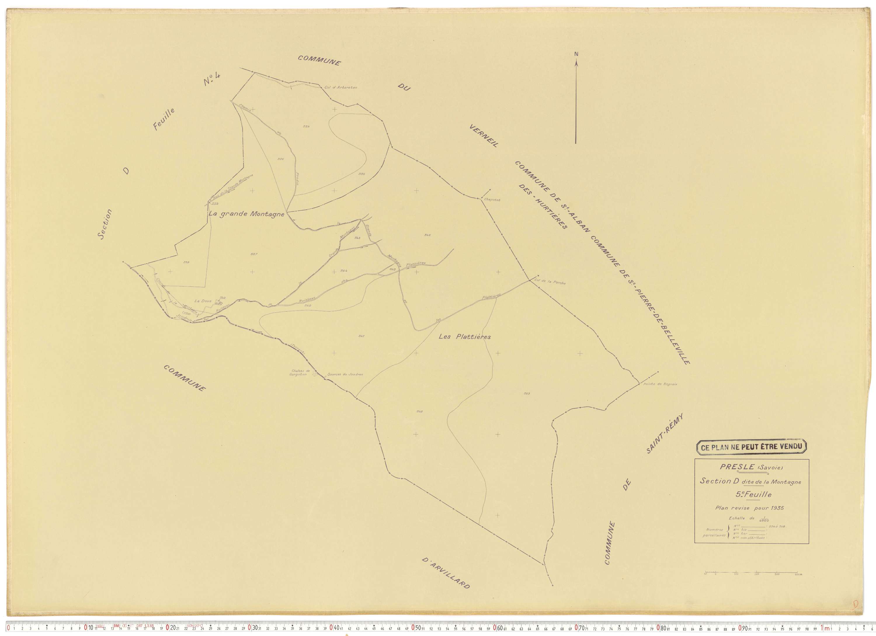 Presle - Plans cadastraux du cadastre rénové en 1935 et mis à jour en 1988.