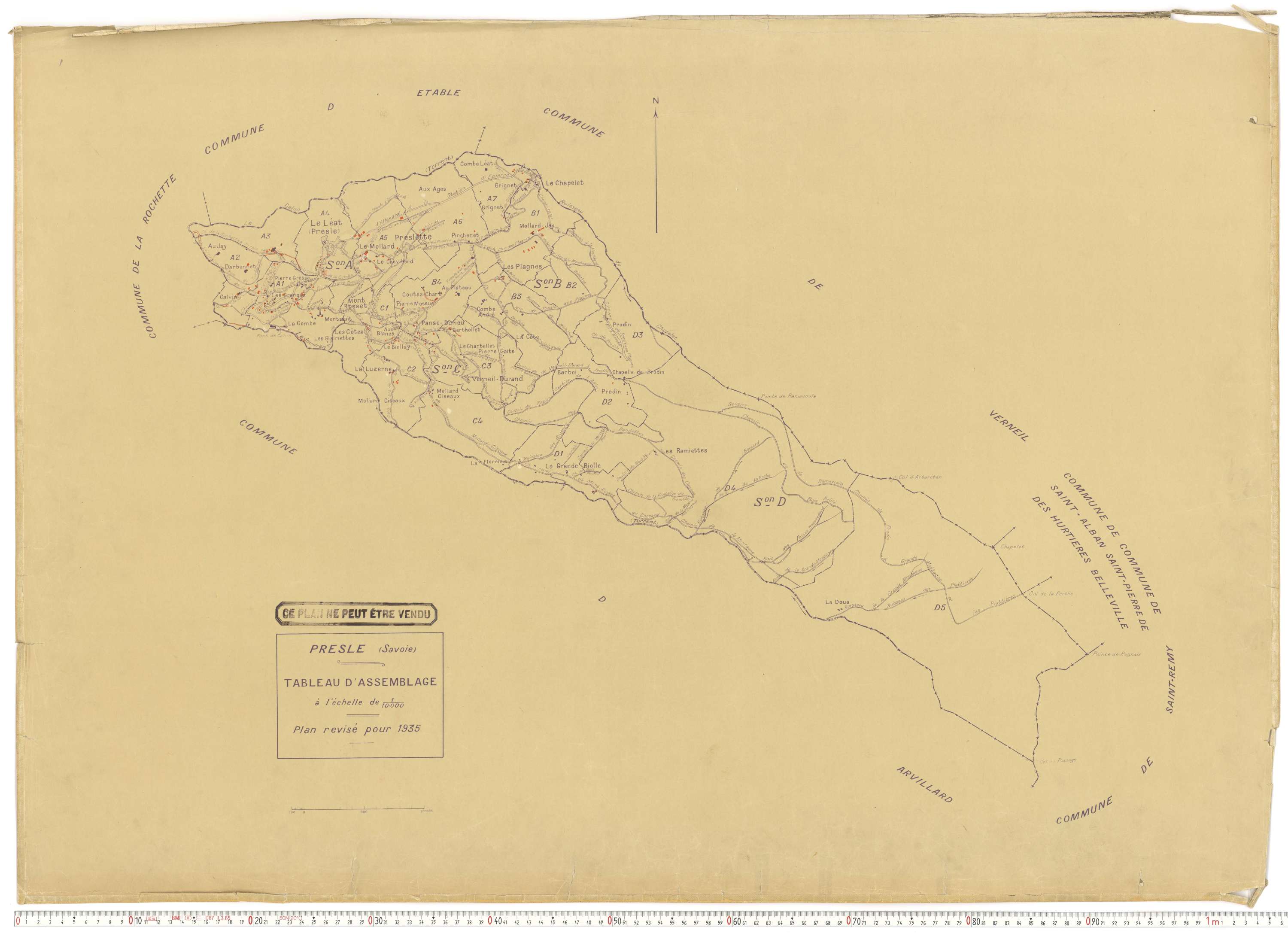 Presle - Plans cadastraux du cadastre rénové en 1935 et mis à jour en 1988.