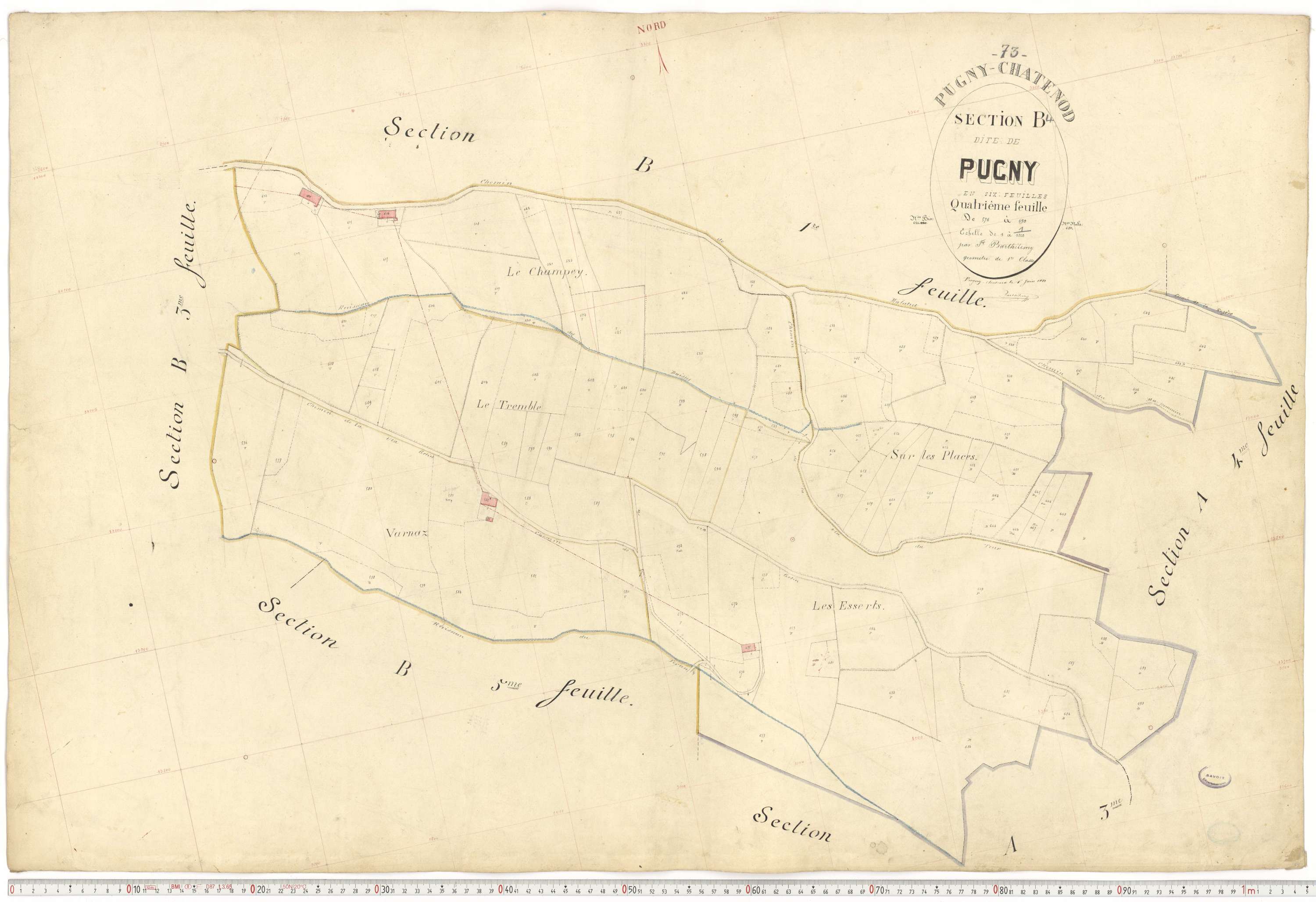 Pugny-Chatenod - Cadastre français (1880).