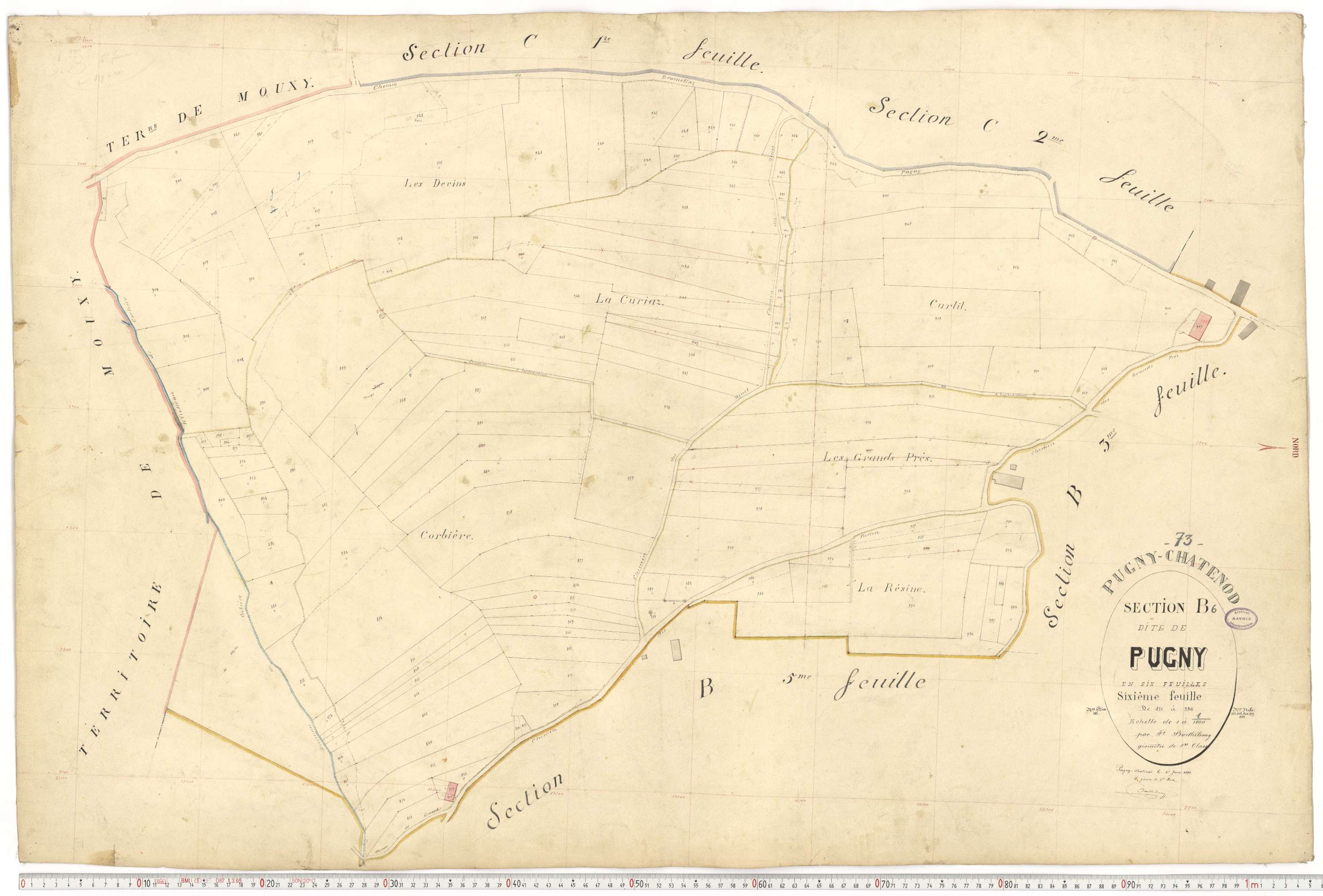 Pugny-Chatenod - Cadastre français (1880).