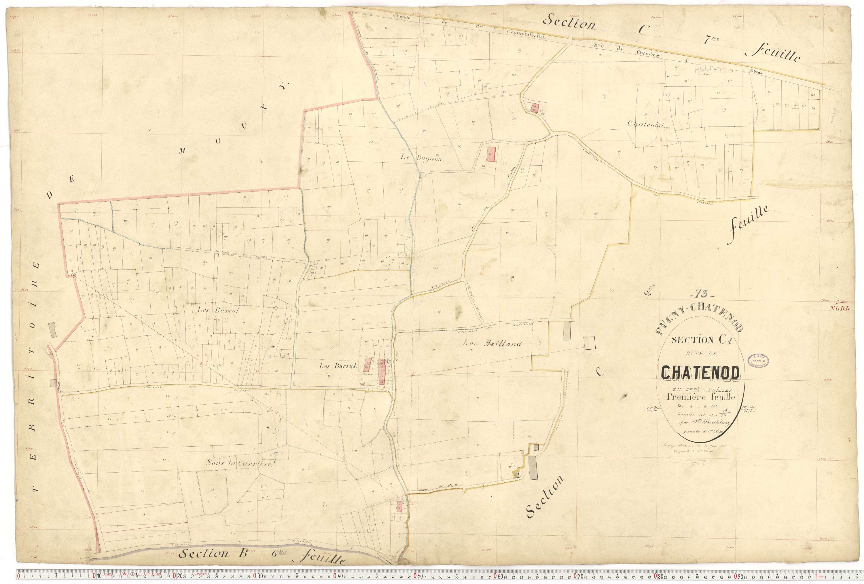 Pugny-Chatenod - Cadastre français (1880).