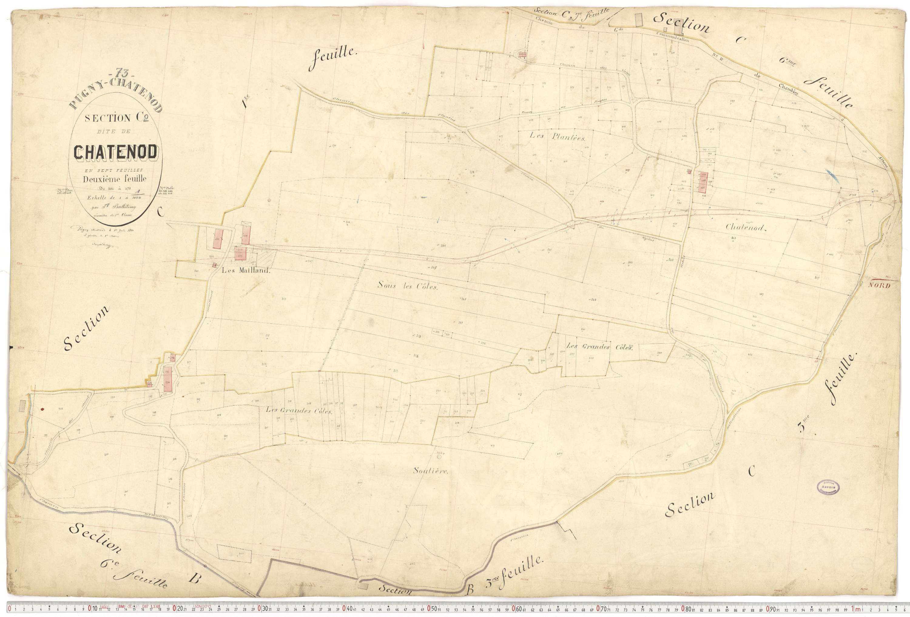 Pugny-Chatenod - Cadastre français (1880).