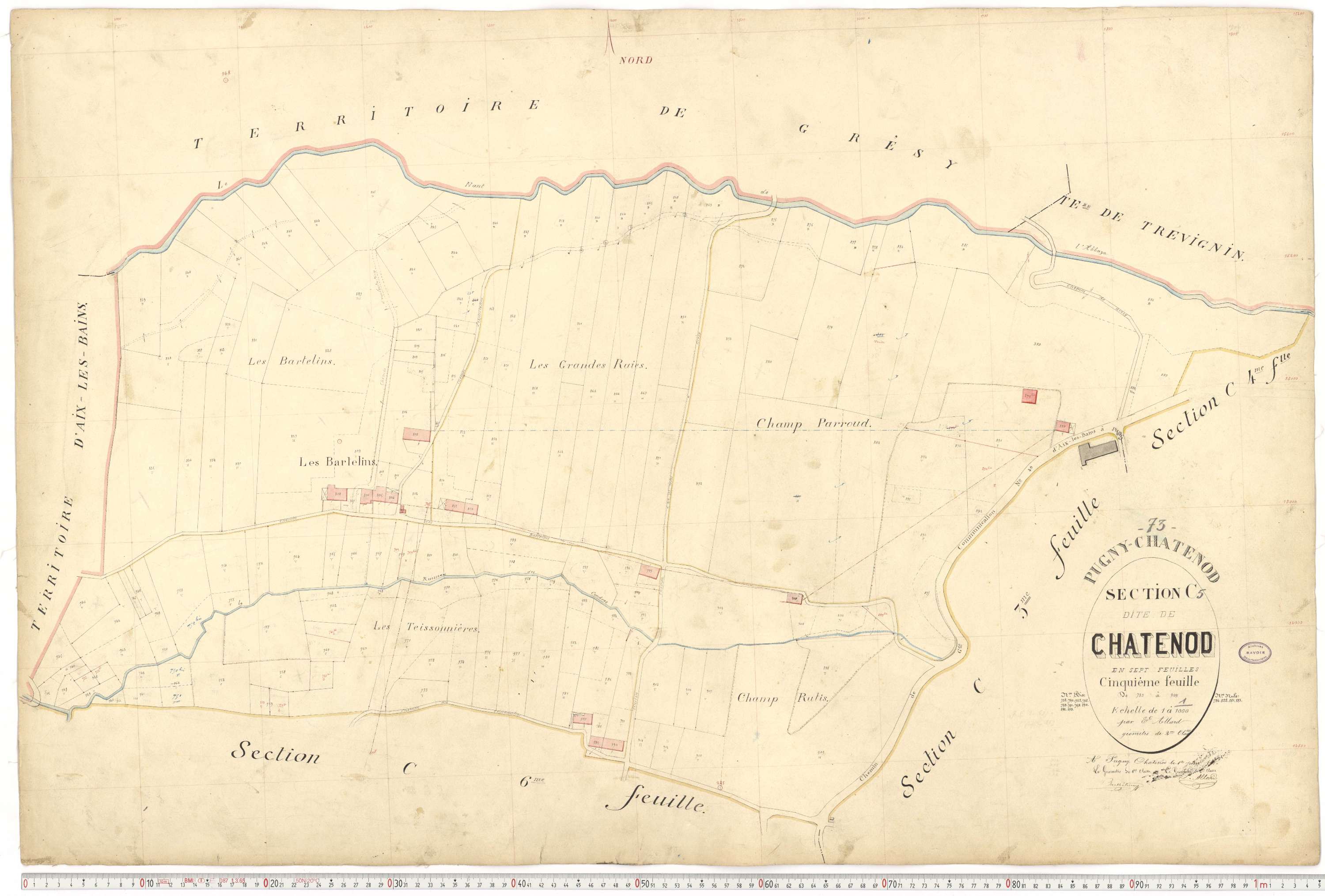 Pugny-Chatenod - Cadastre français (1880).