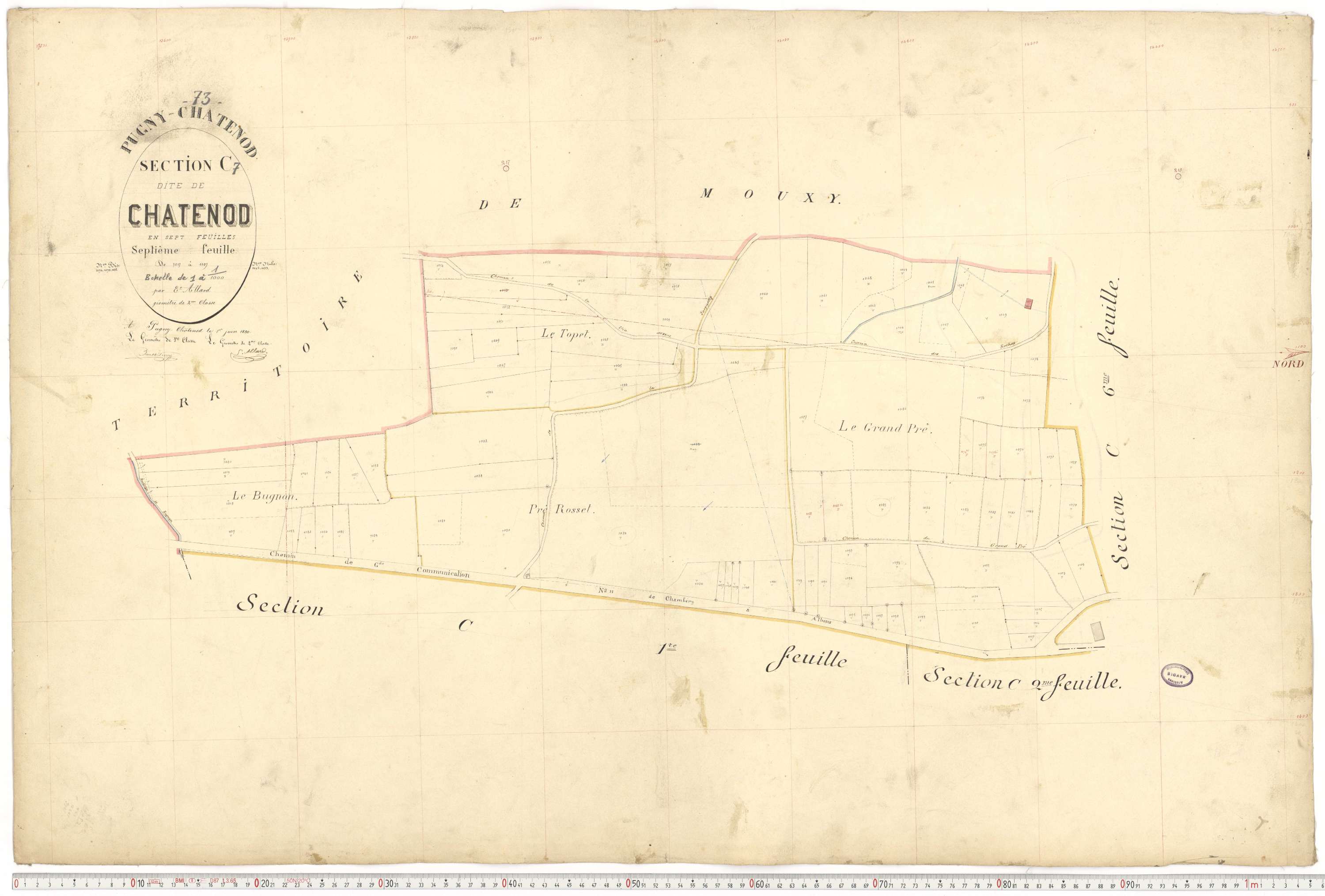 Pugny-Chatenod - Cadastre français (1880).