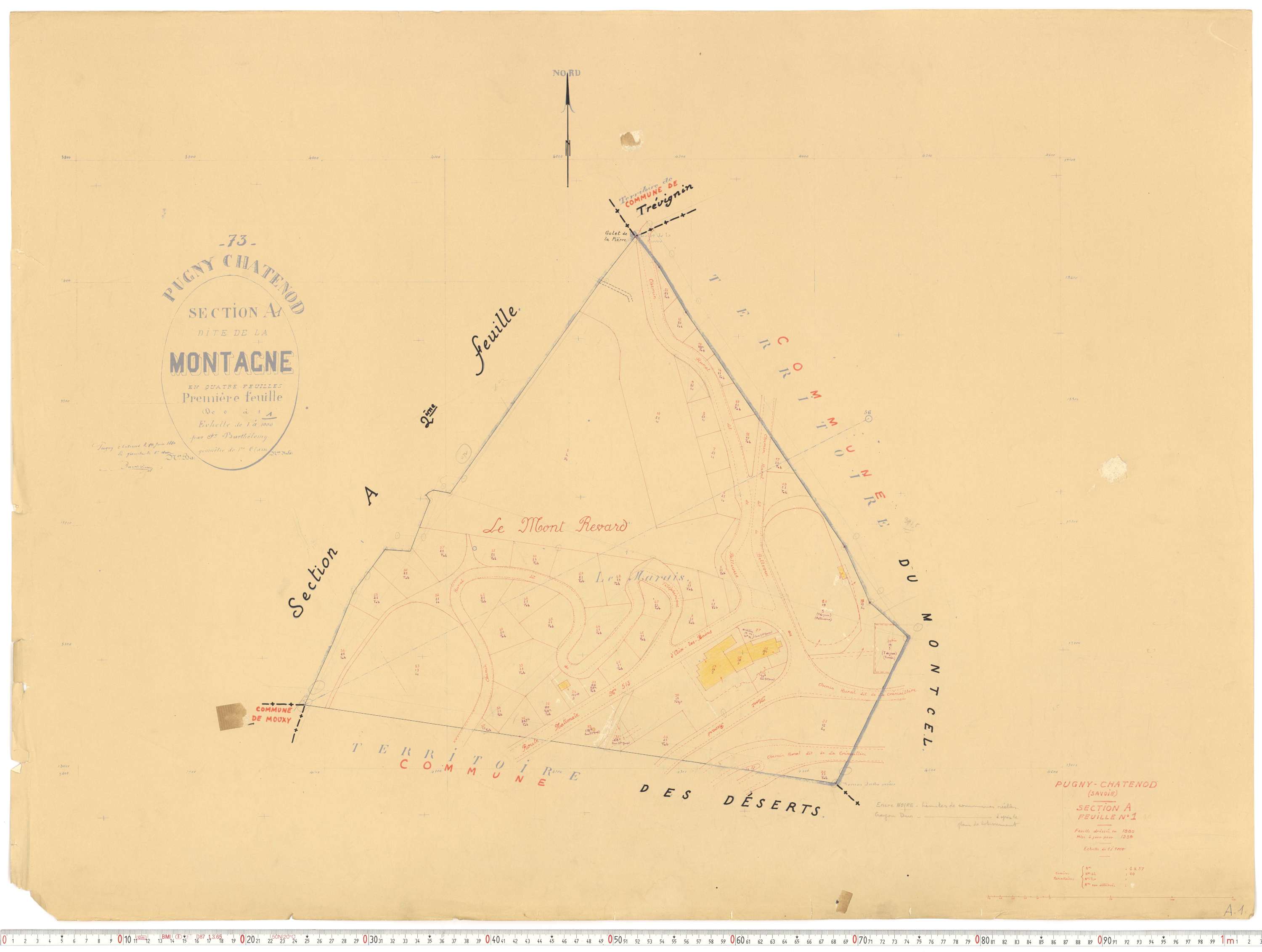 Pugny-Chatenod - Cadastre rénové, version de travail (1958).