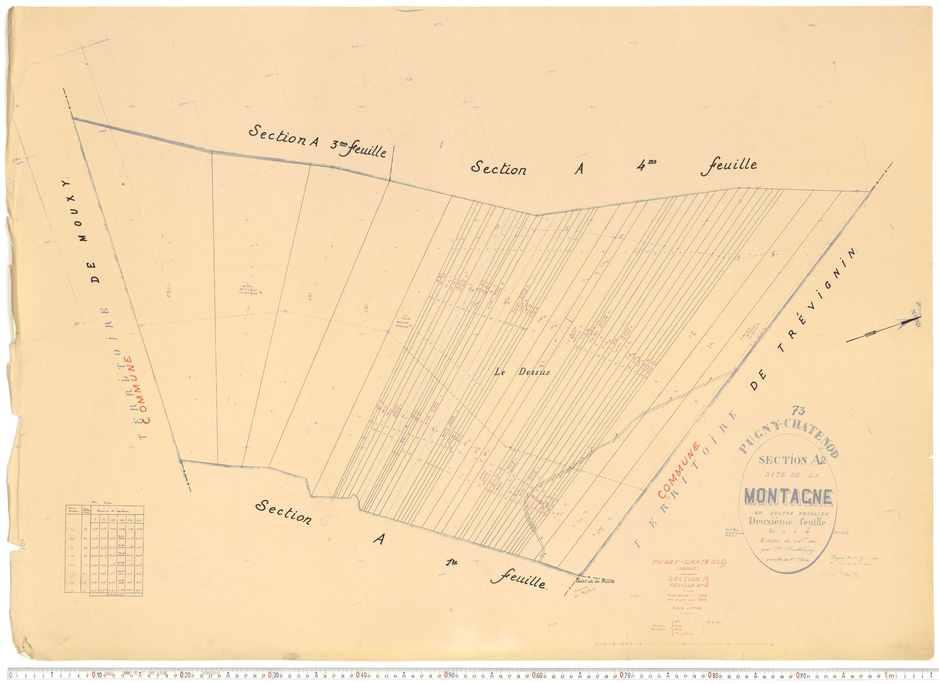 Pugny-Chatenod - Cadastre rénové, version de travail (1958).