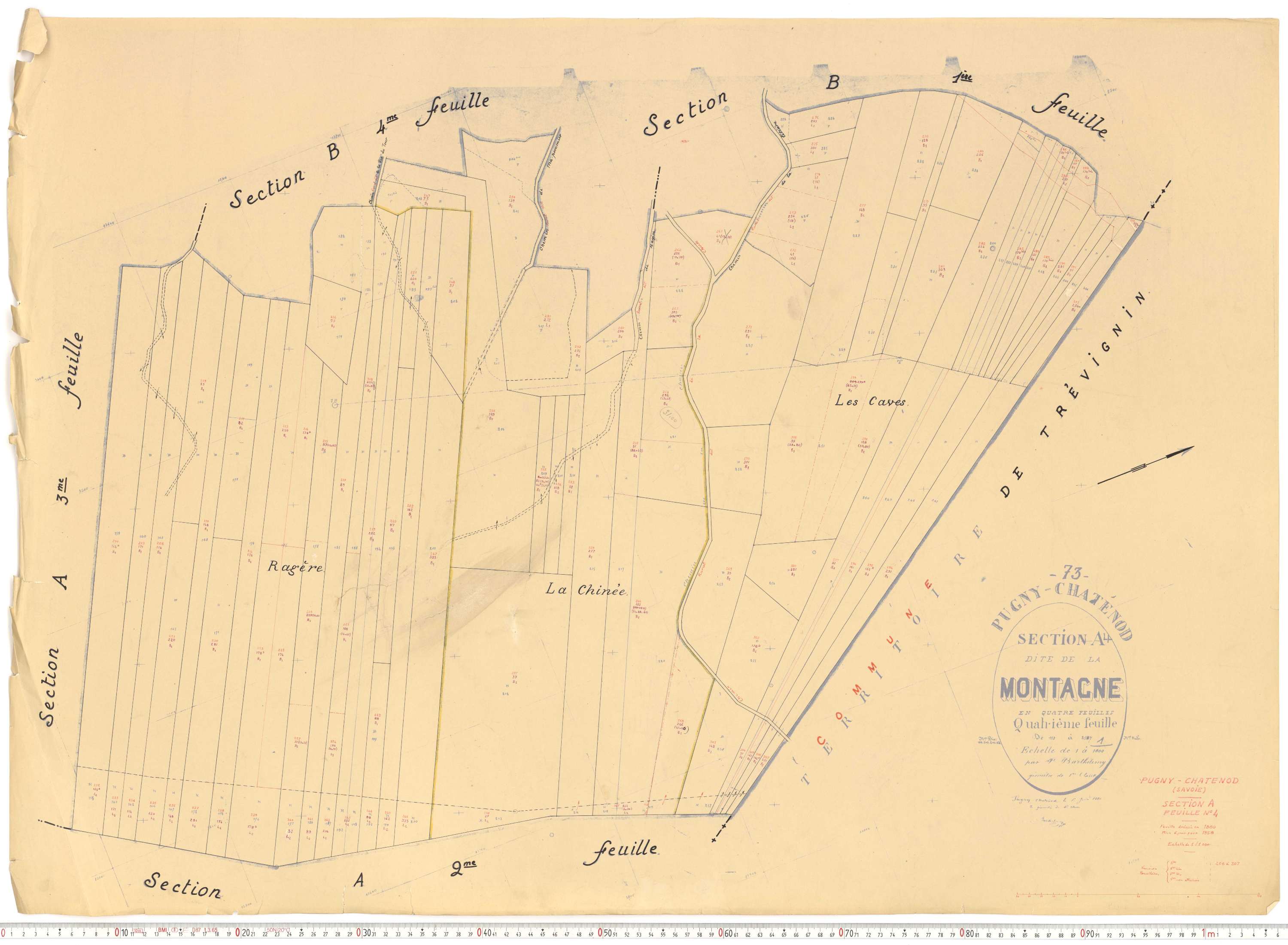 Pugny-Chatenod - Cadastre rénové, version de travail (1958).