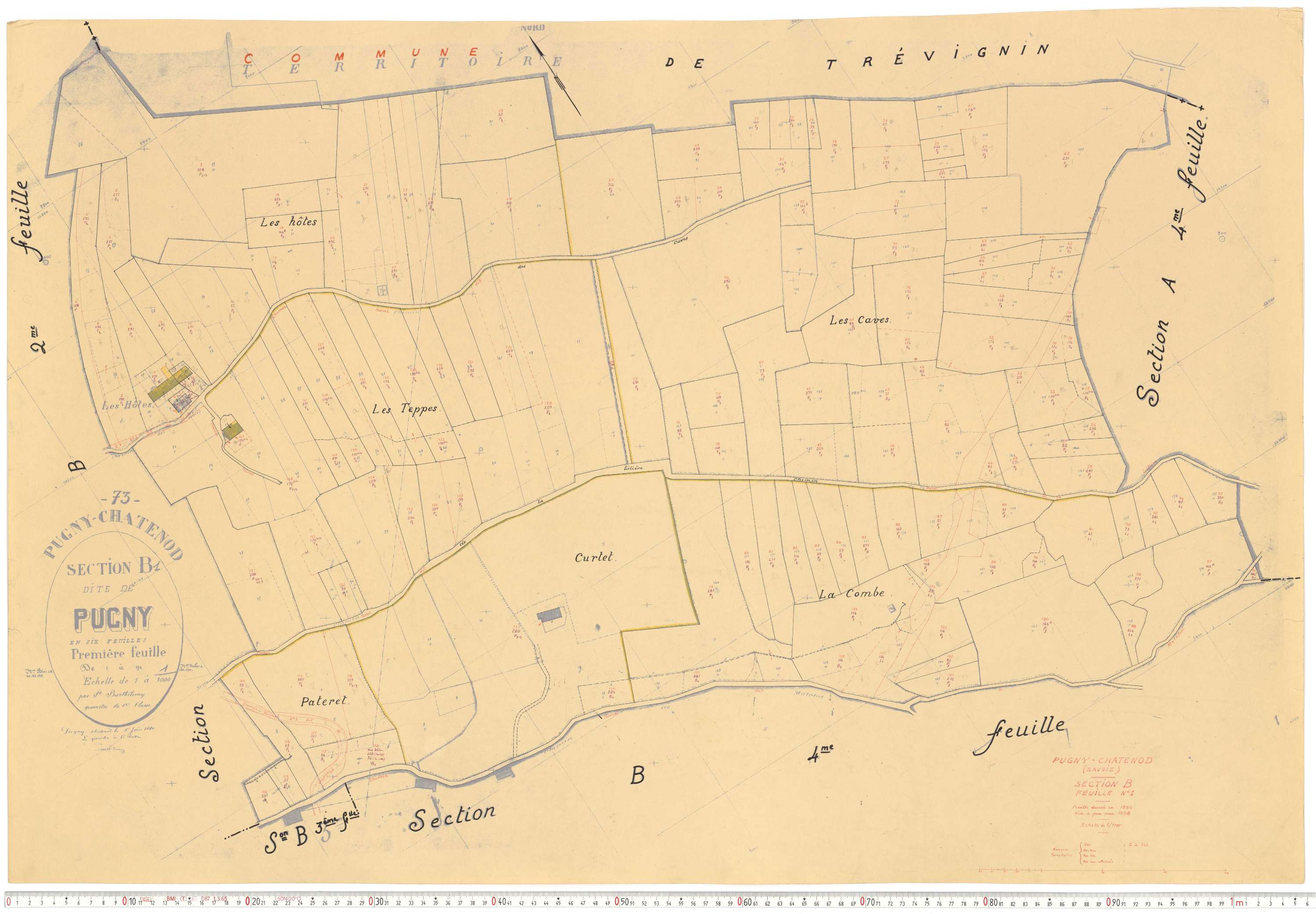 Pugny-Chatenod - Cadastre rénové, version de travail (1958).