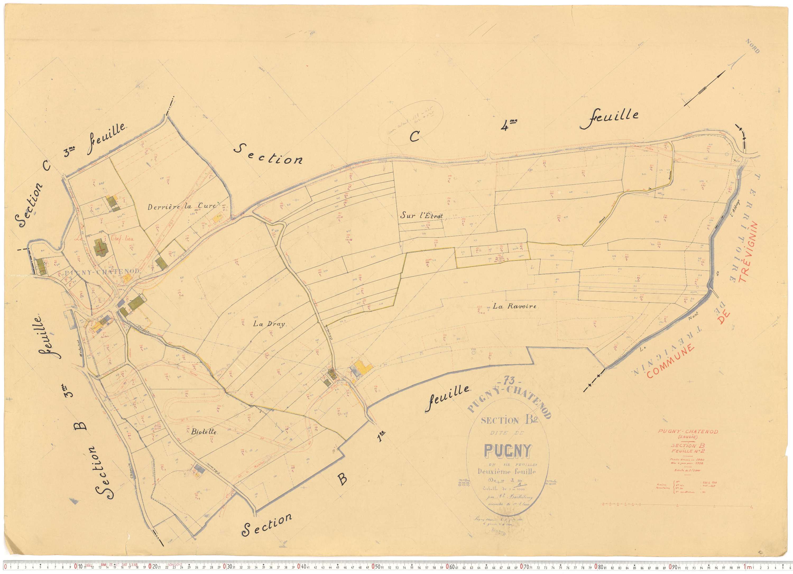 Pugny-Chatenod - Cadastre rénové, version de travail (1958).