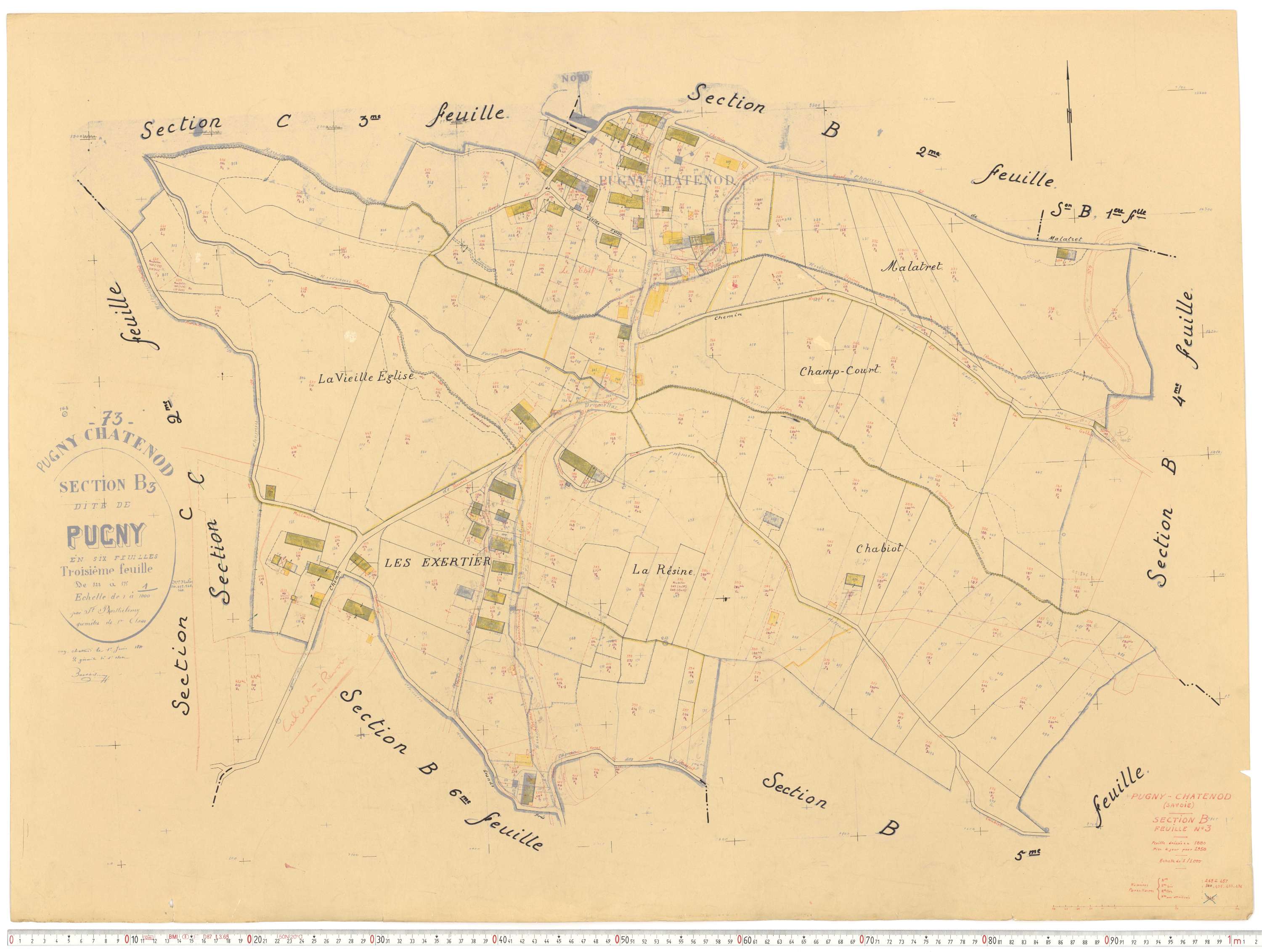 Pugny-Chatenod - Cadastre rénové, version de travail (1958).