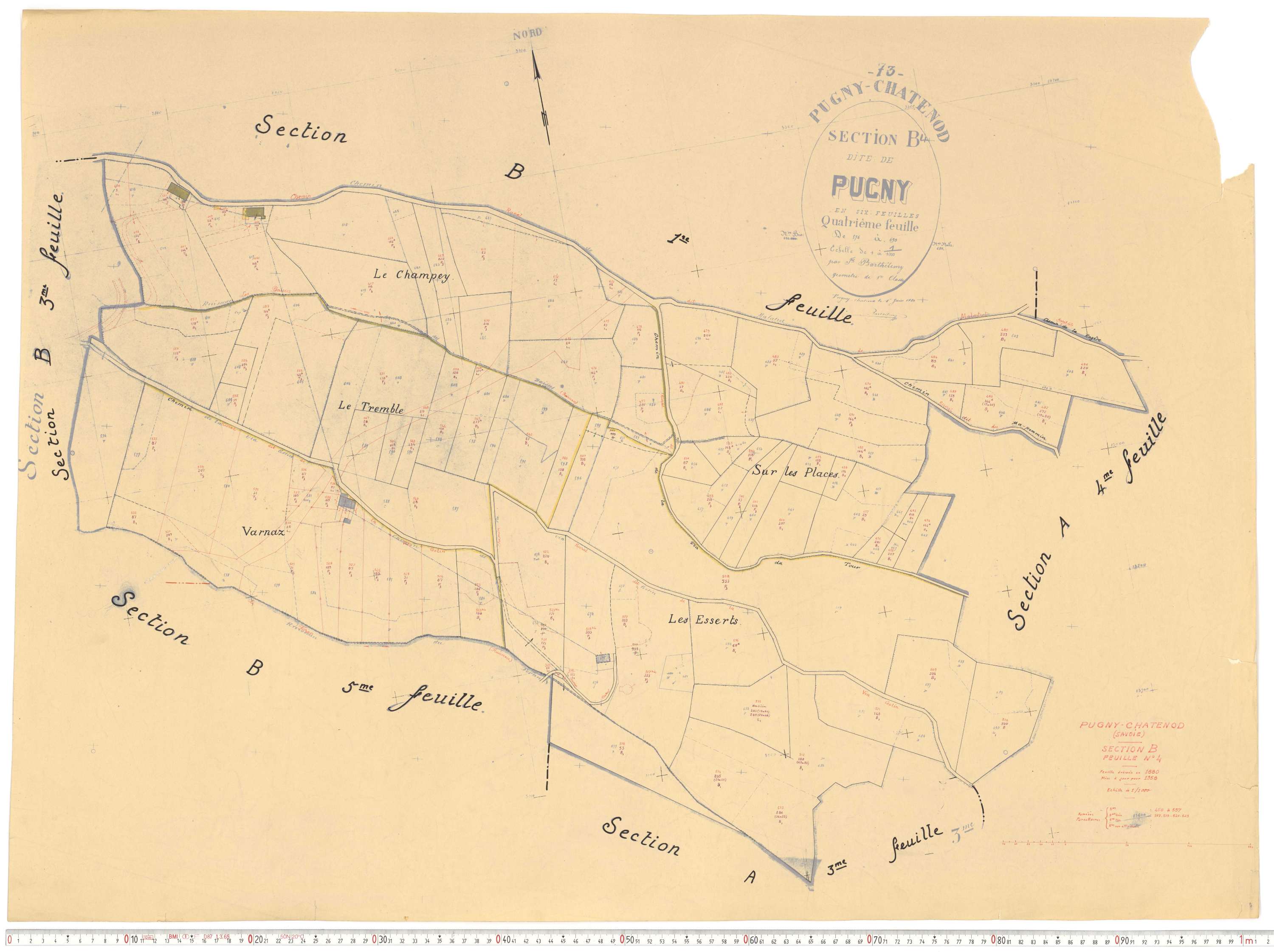 Pugny-Chatenod - Cadastre rénové, version de travail (1958).