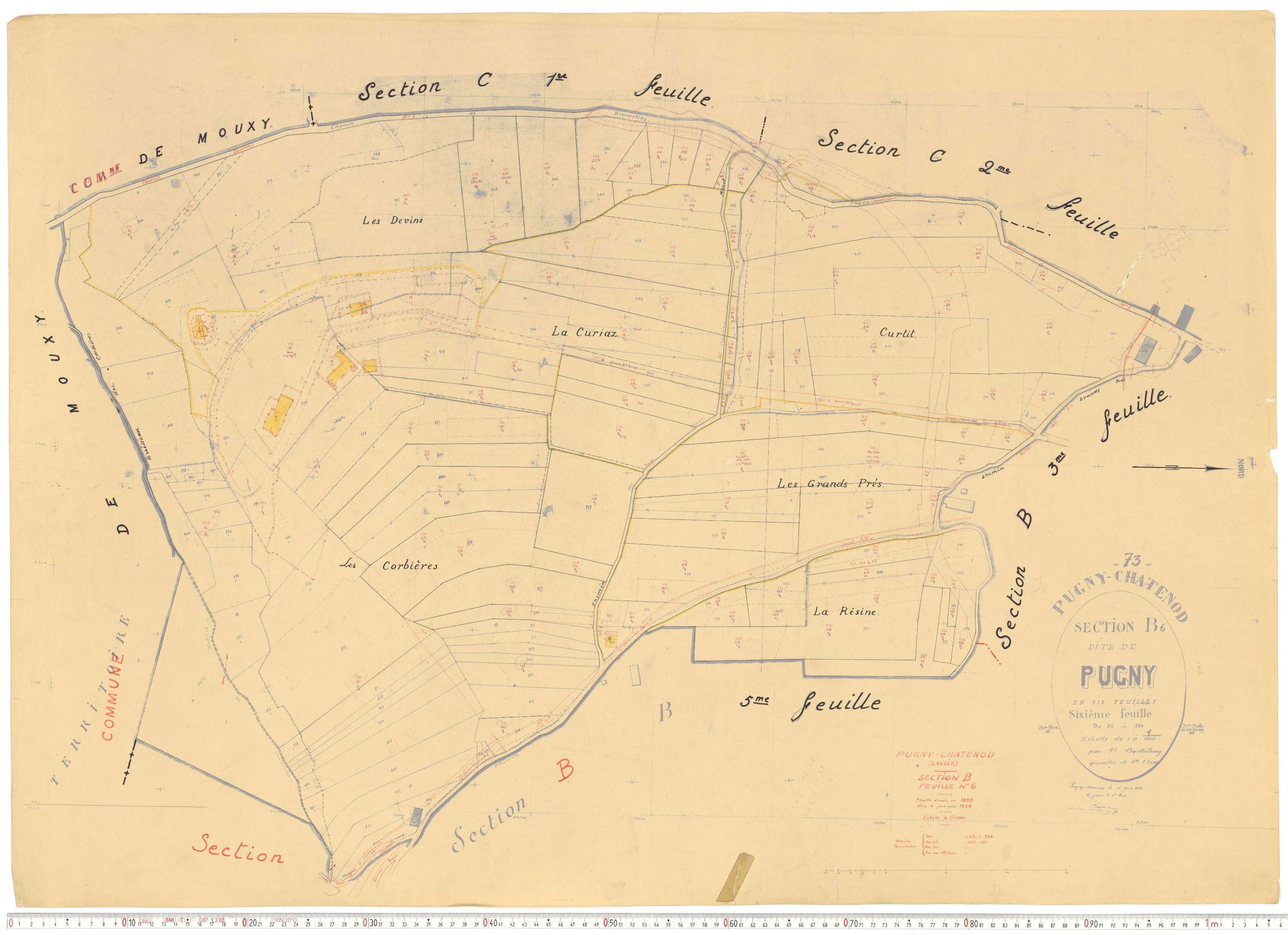 Pugny-Chatenod - Cadastre rénové, version de travail (1958).