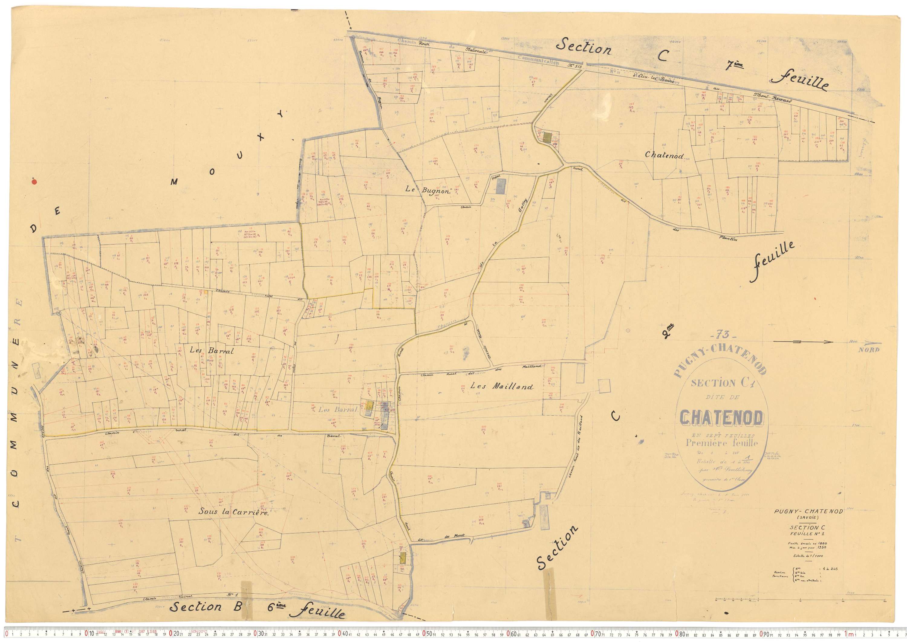 Pugny-Chatenod - Cadastre rénové, version de travail (1958).