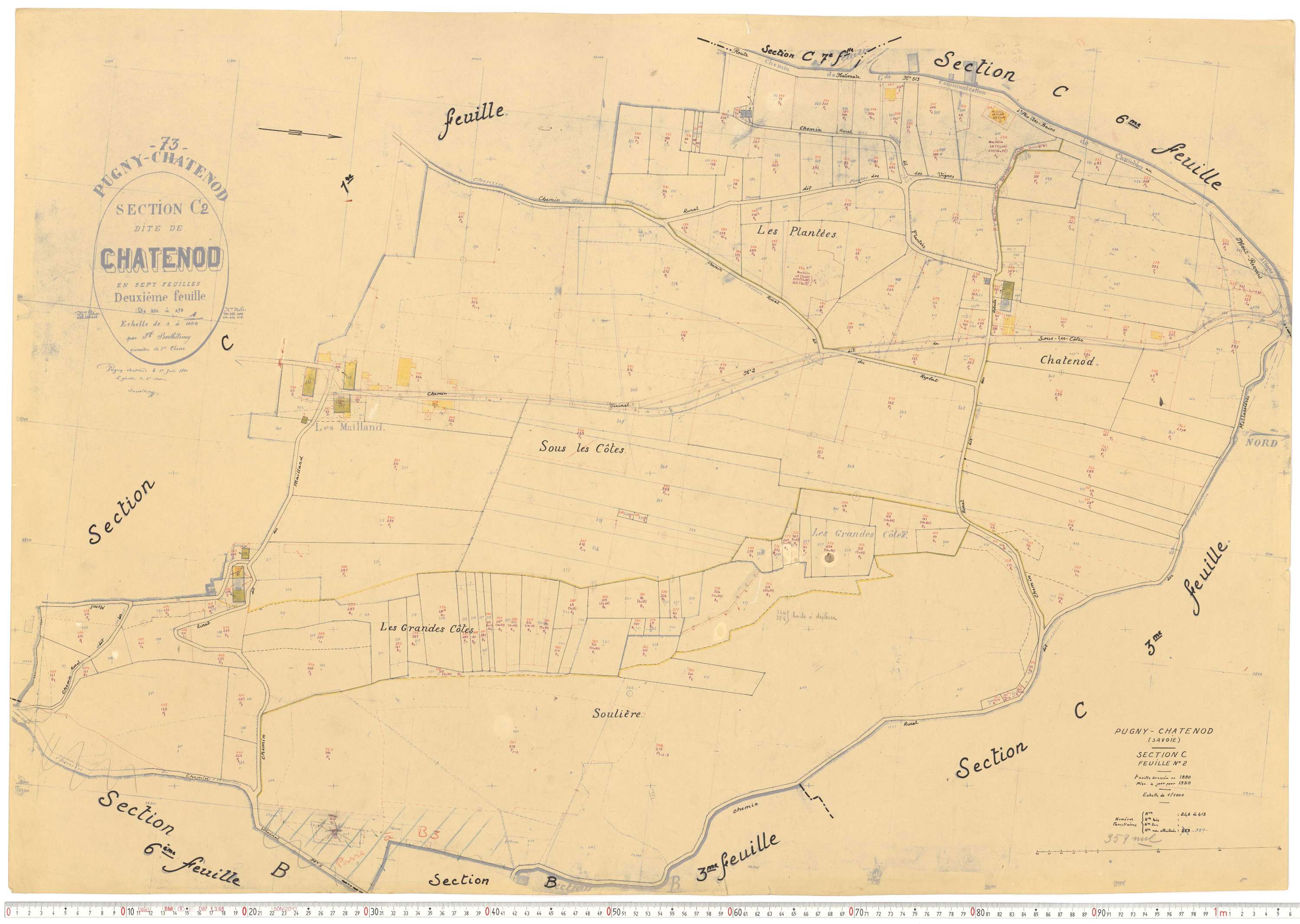 Pugny-Chatenod - Cadastre rénové, version de travail (1958).