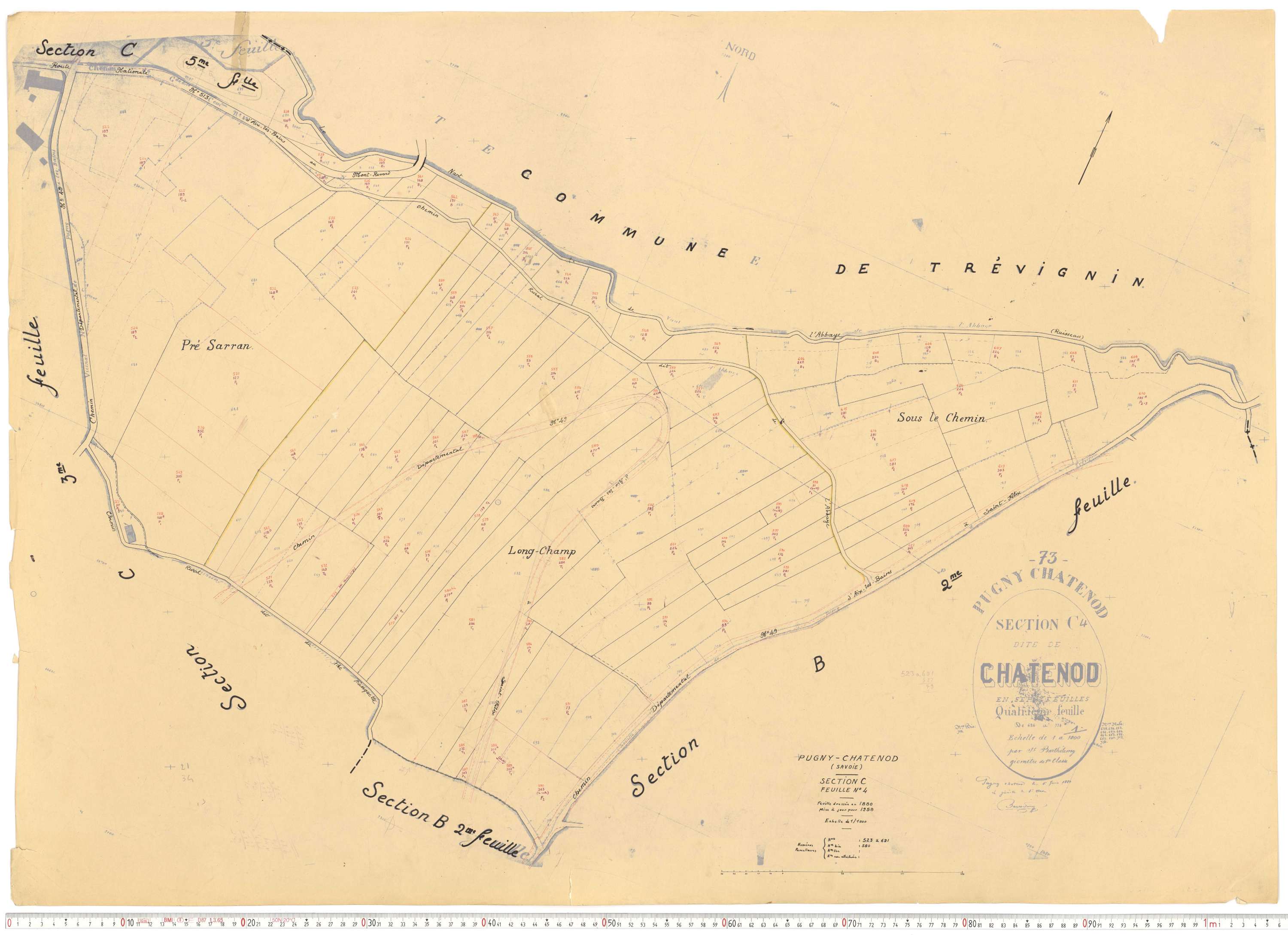 Pugny-Chatenod - Cadastre rénové, version de travail (1958).