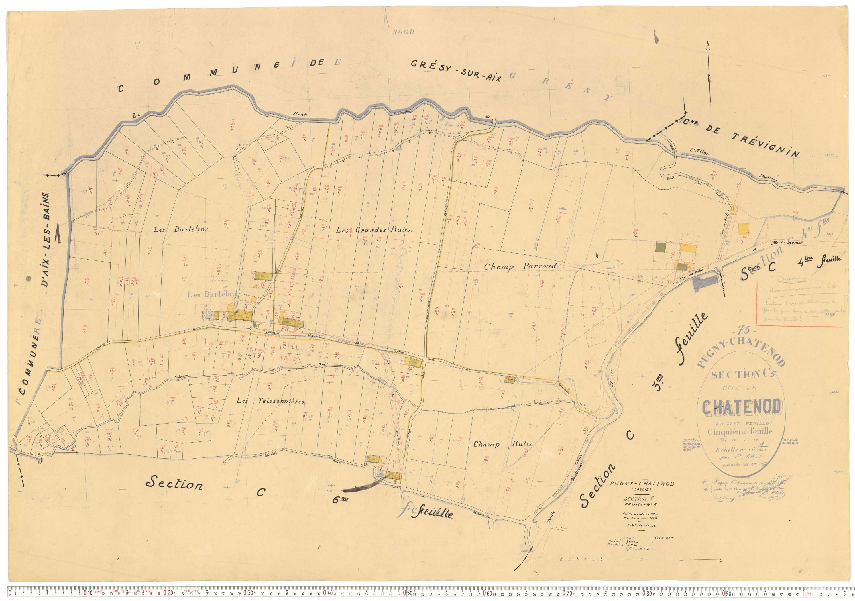 Pugny-Chatenod - Cadastre rénové, version de travail (1958).