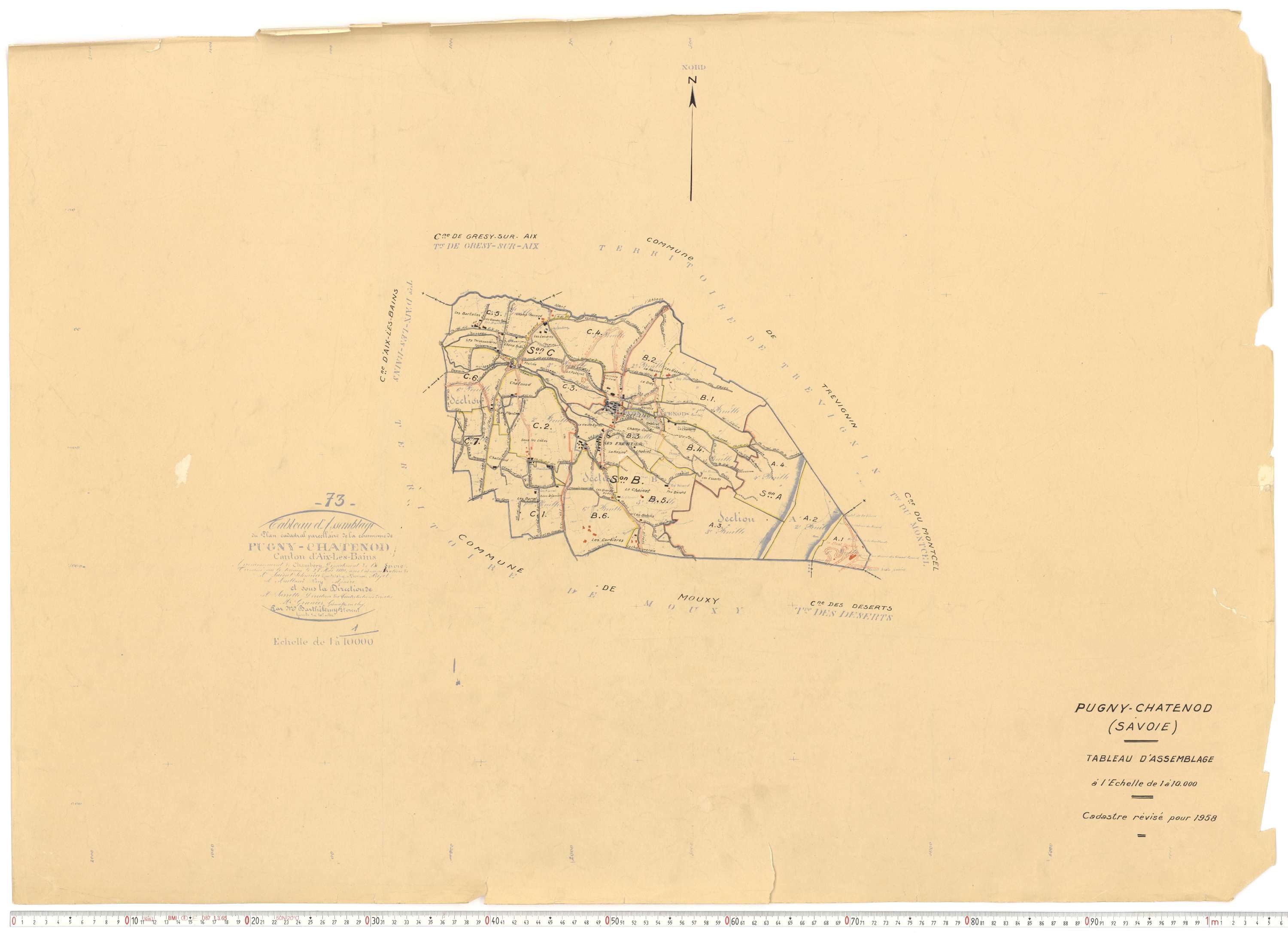 Pugny-Chatenod - Cadastre rénové, version de travail (1958).