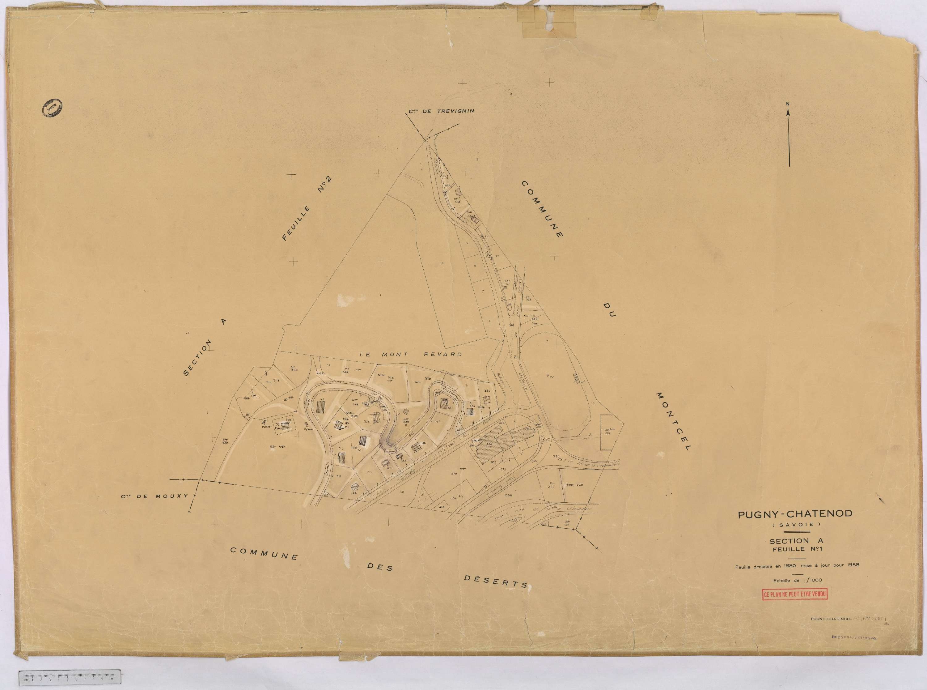 Pugny-Chatenod - Cadastre rénové, version définitive (1958).