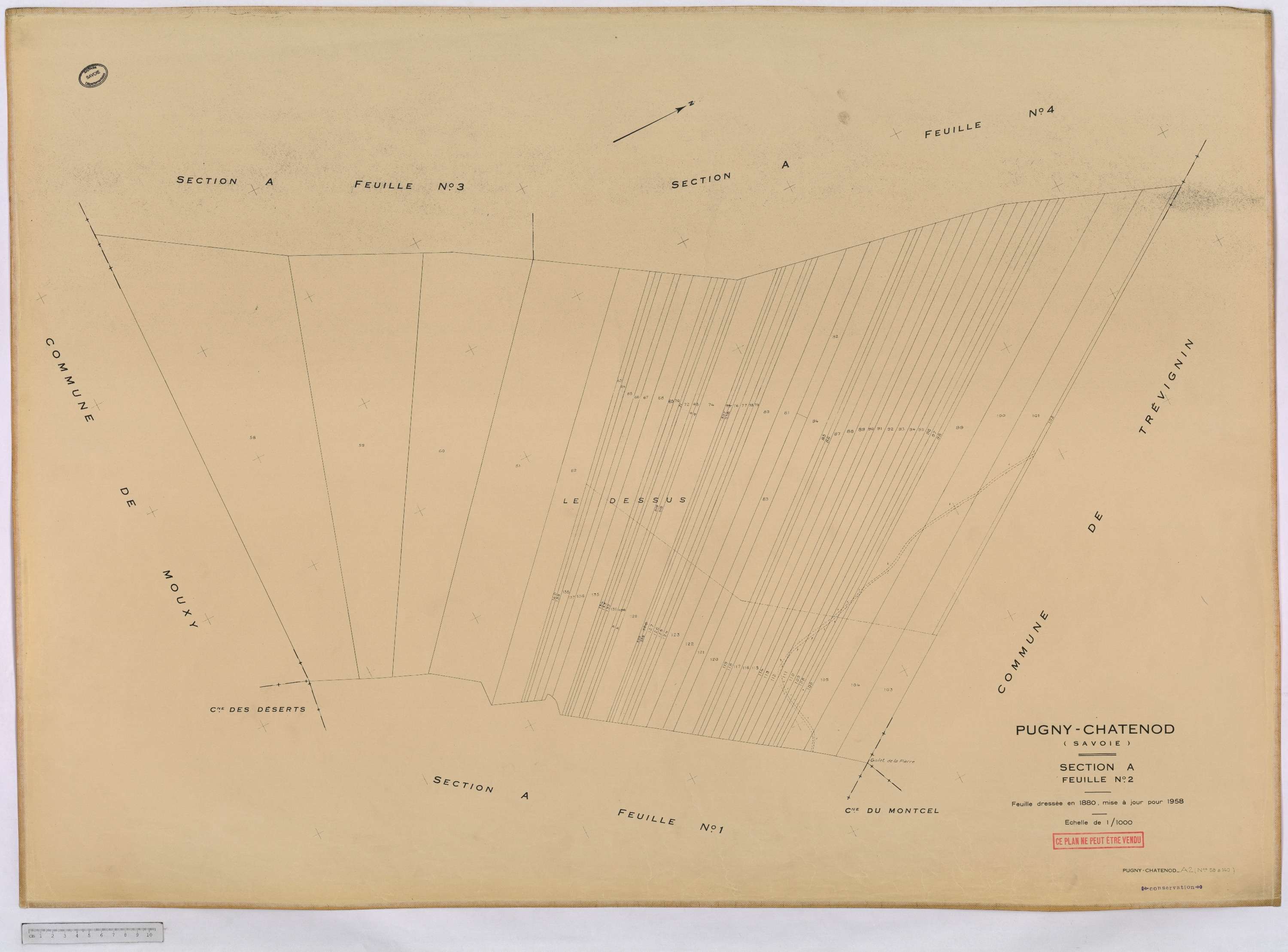Pugny-Chatenod - Cadastre rénové, version définitive (1958).