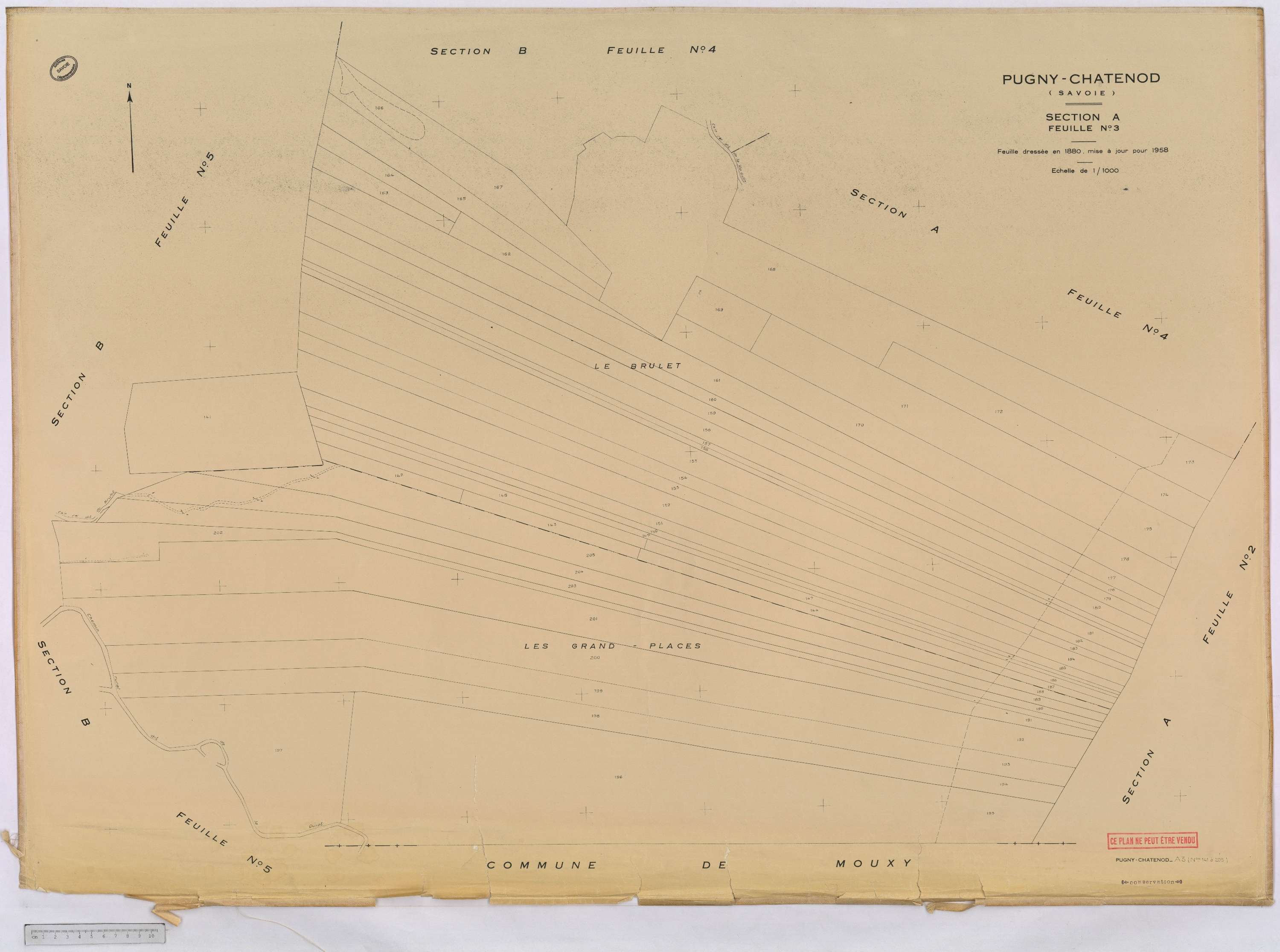 Pugny-Chatenod - Cadastre rénové, version définitive (1958).