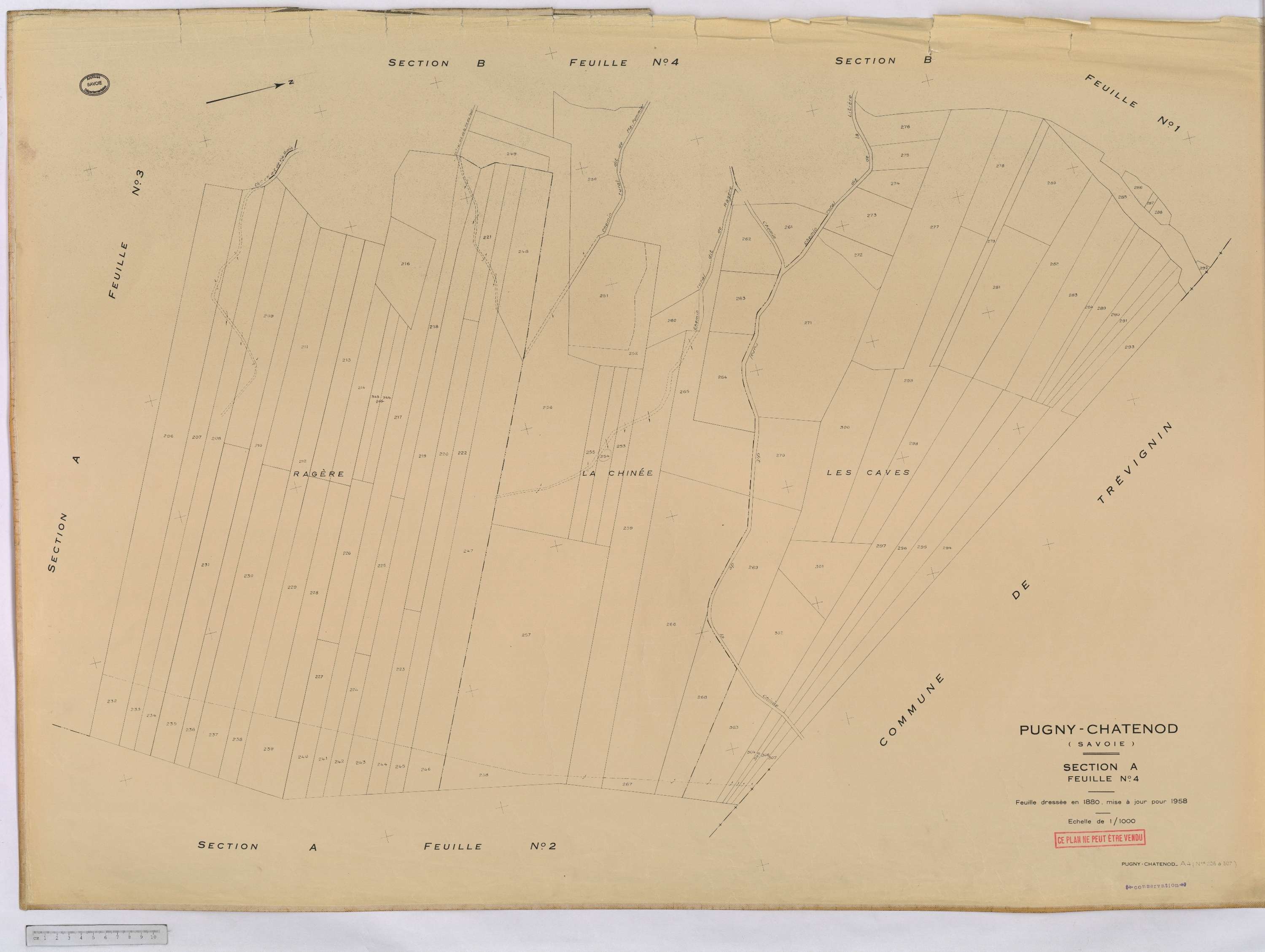 Pugny-Chatenod - Cadastre rénové, version définitive (1958).