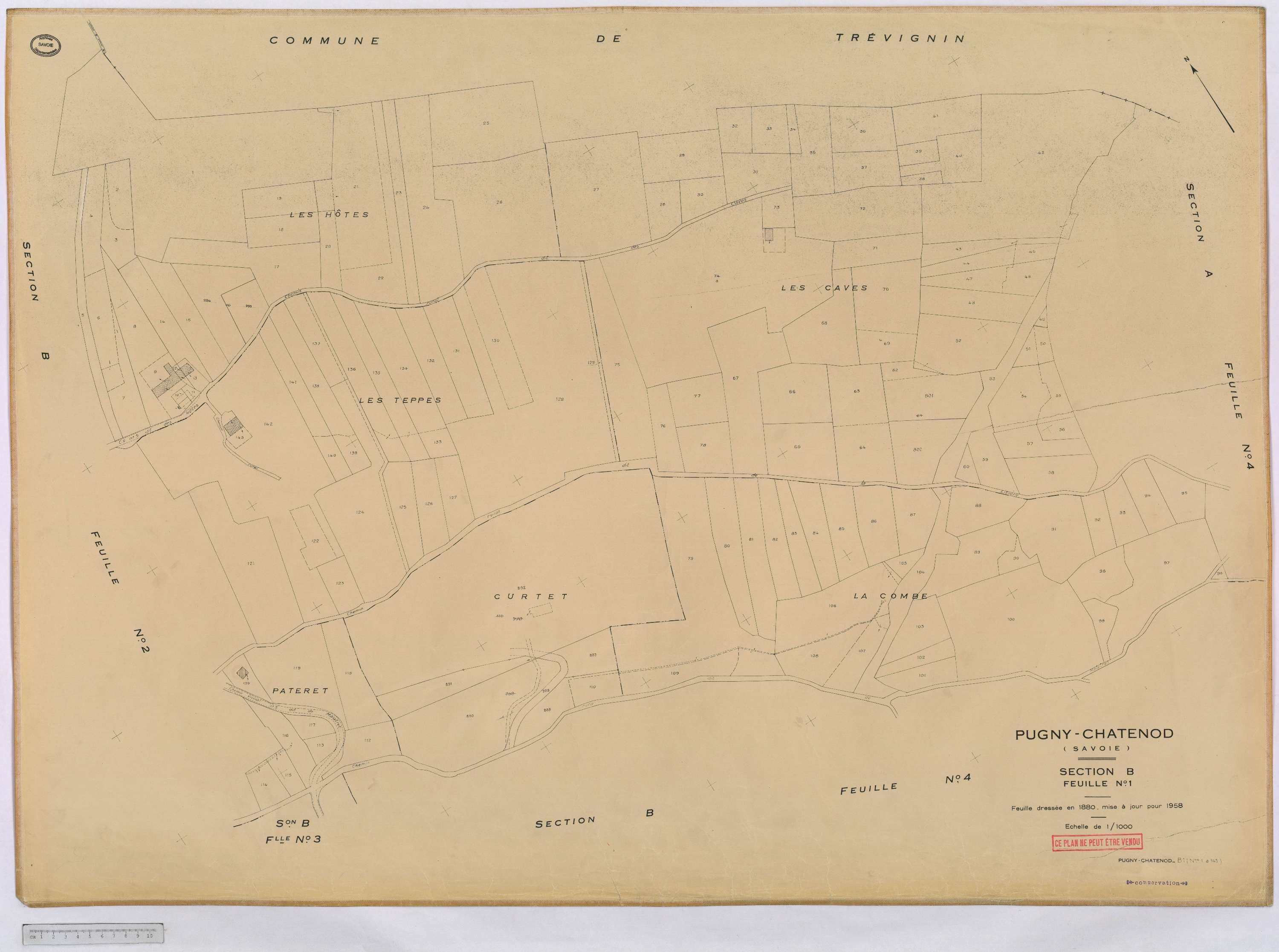 Pugny-Chatenod - Cadastre rénové, version définitive (1958).