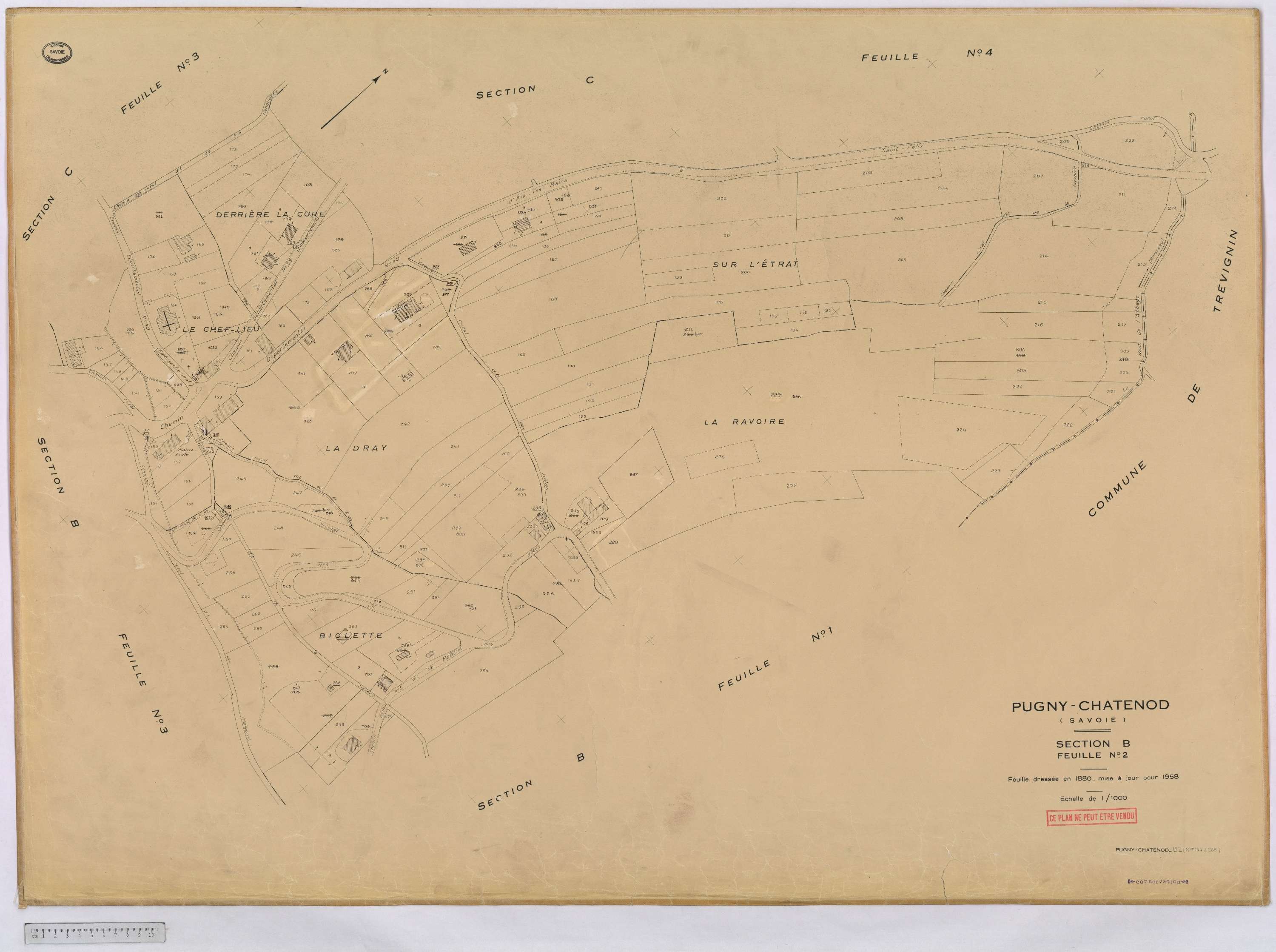Pugny-Chatenod - Cadastre rénové, version définitive (1958).