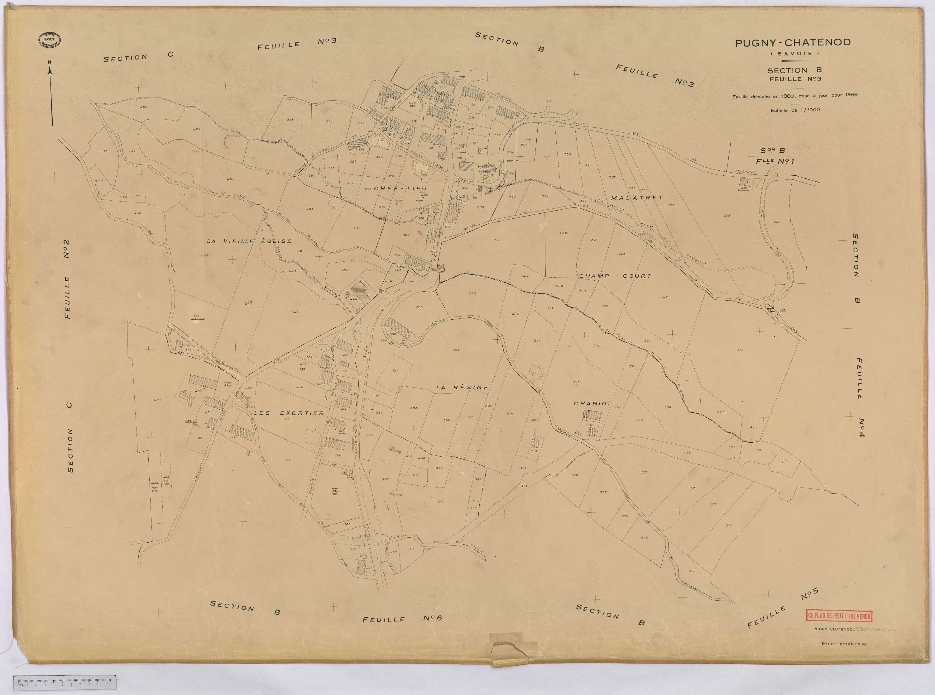 Pugny-Chatenod - Cadastre rénové, version définitive (1958).