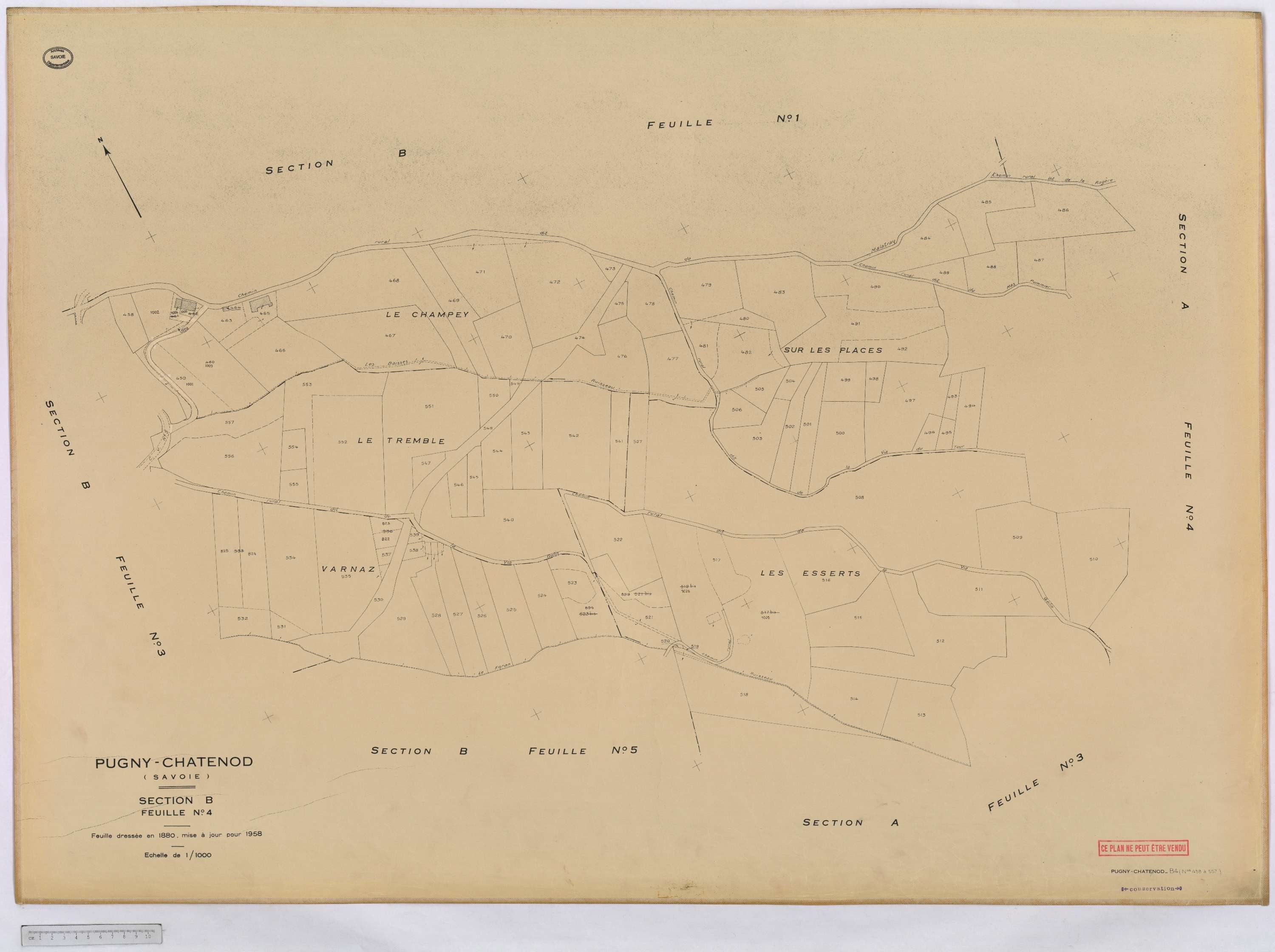 Pugny-Chatenod - Cadastre rénové, version définitive (1958).