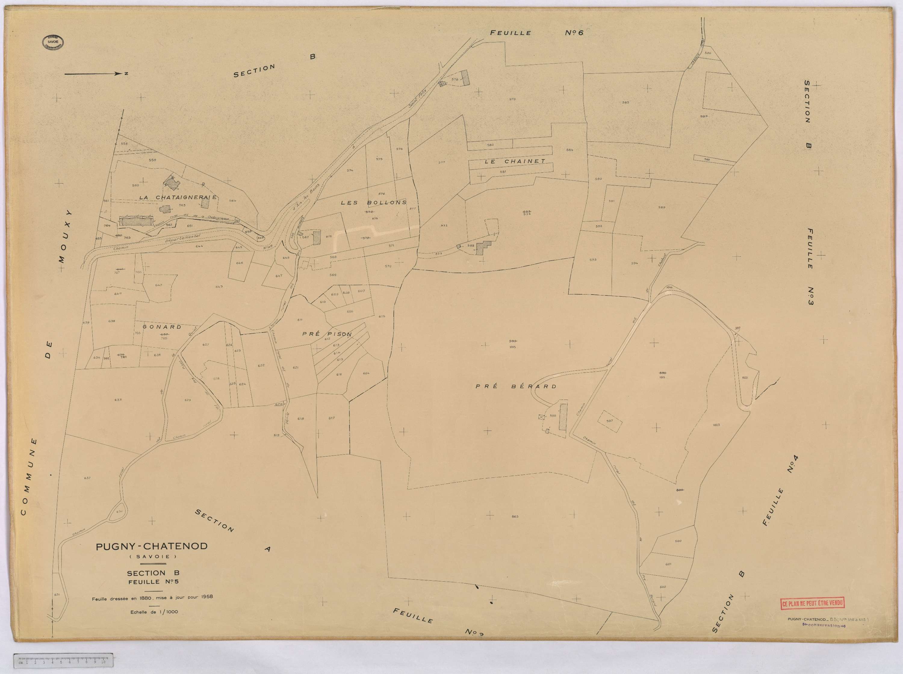 Pugny-Chatenod - Cadastre rénové, version définitive (1958).